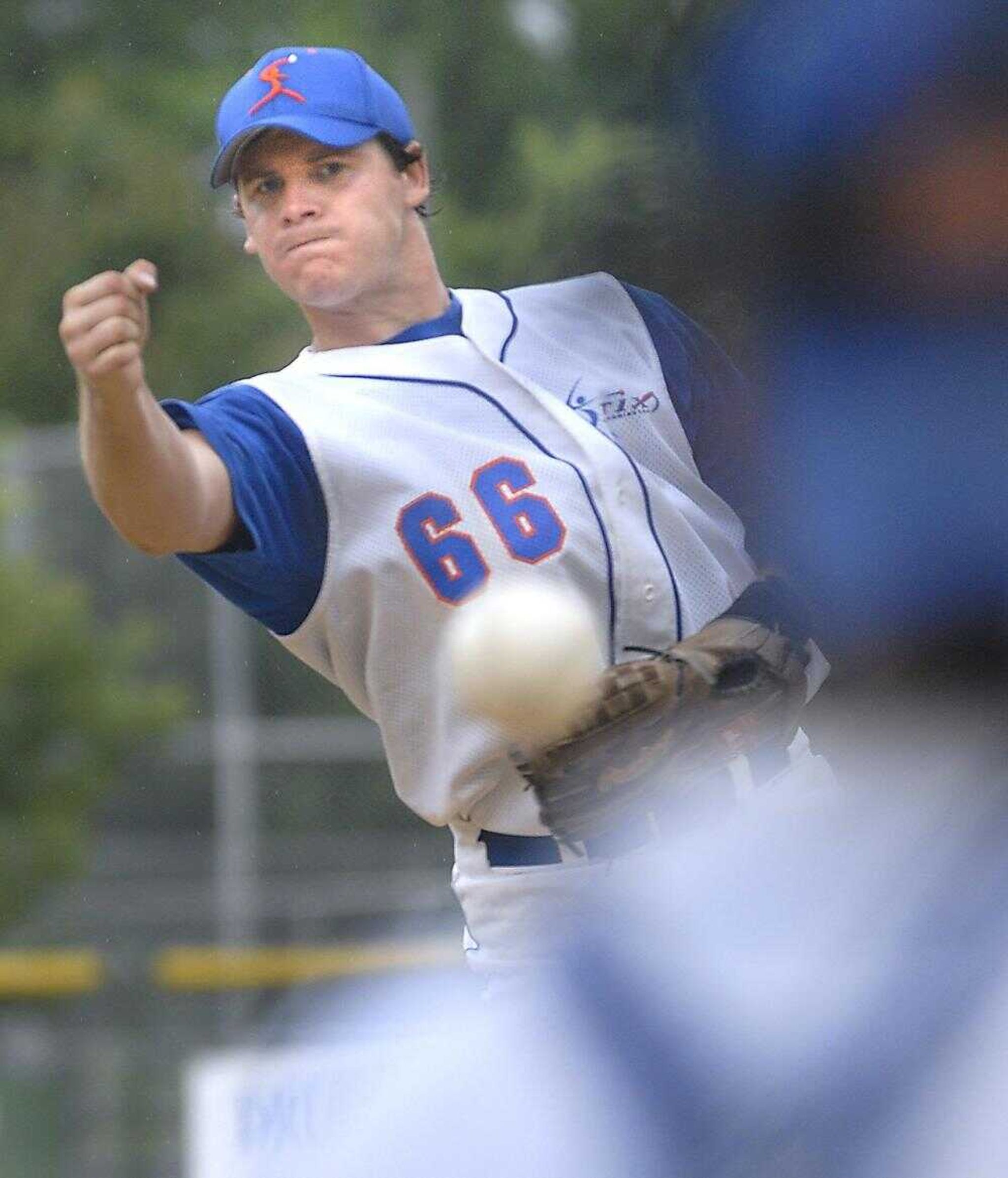 Bloomington starting pitcher Maxi Montero pitched in the first game of the championship round of the Kelso Klassic on Sunday.