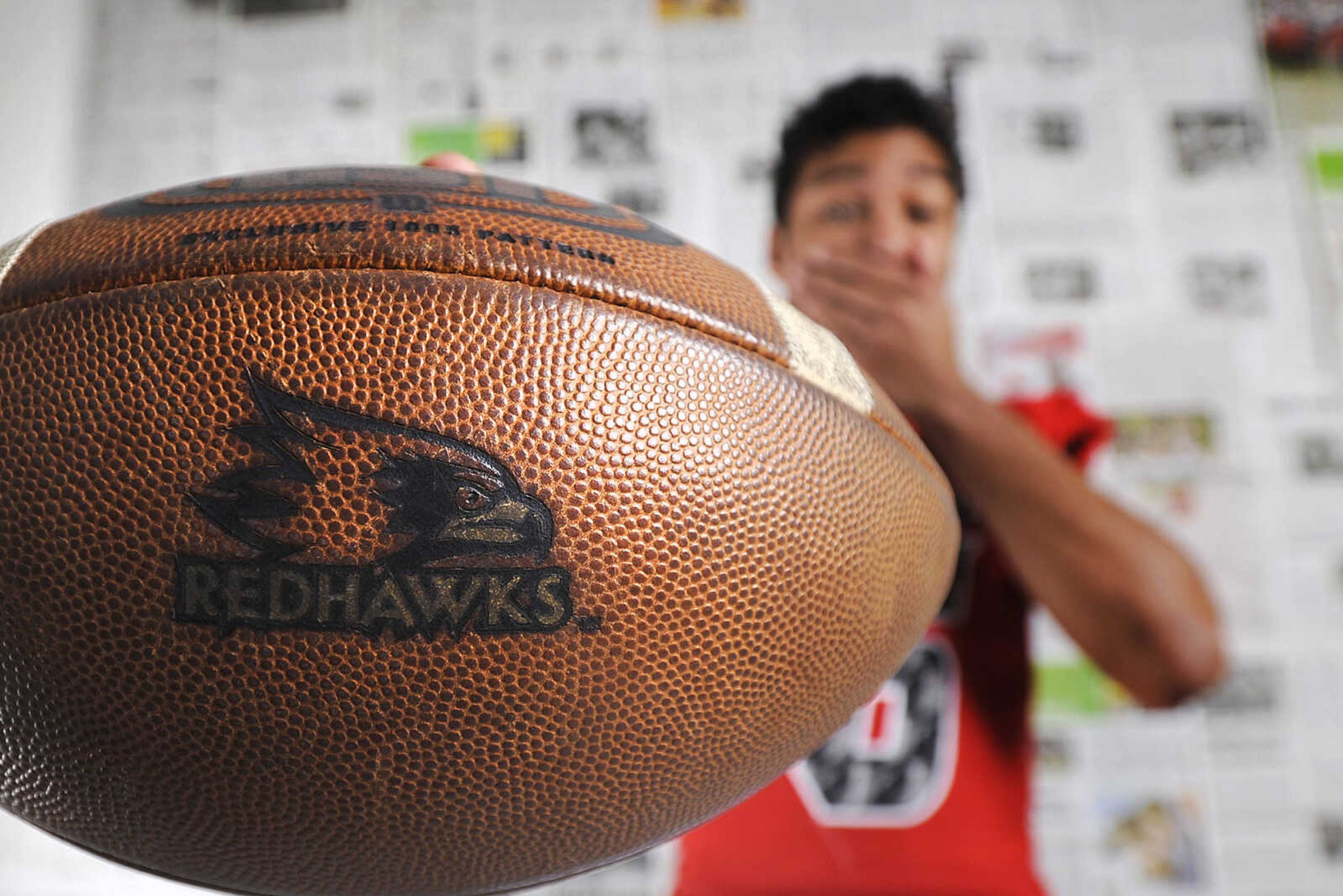 Jackson quarterback Dante Vandeven poses during his All-Missourian photo shoot last month. (Laura Simon)