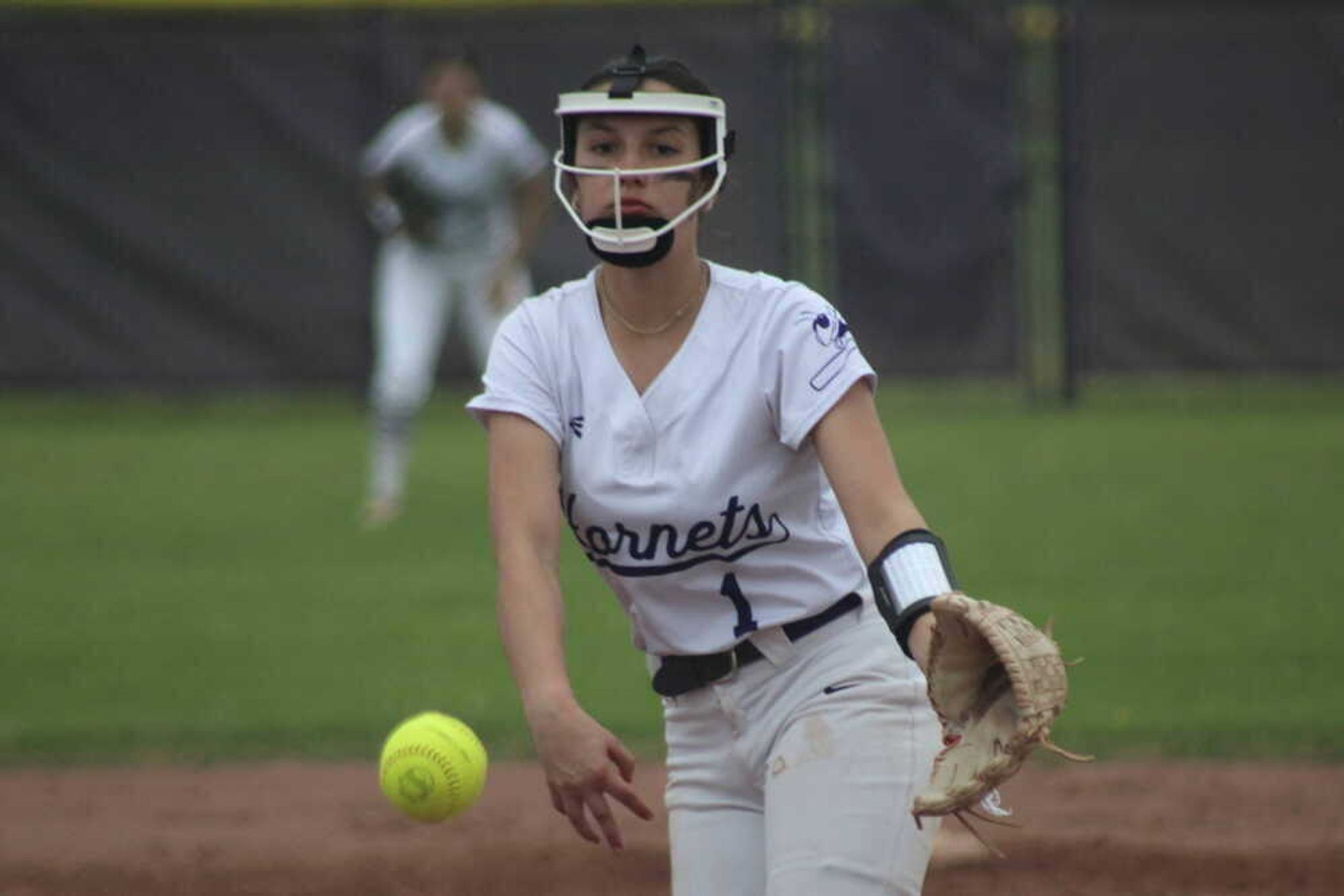 Holcomb's Ava Gurley laser focuses in the circle. 