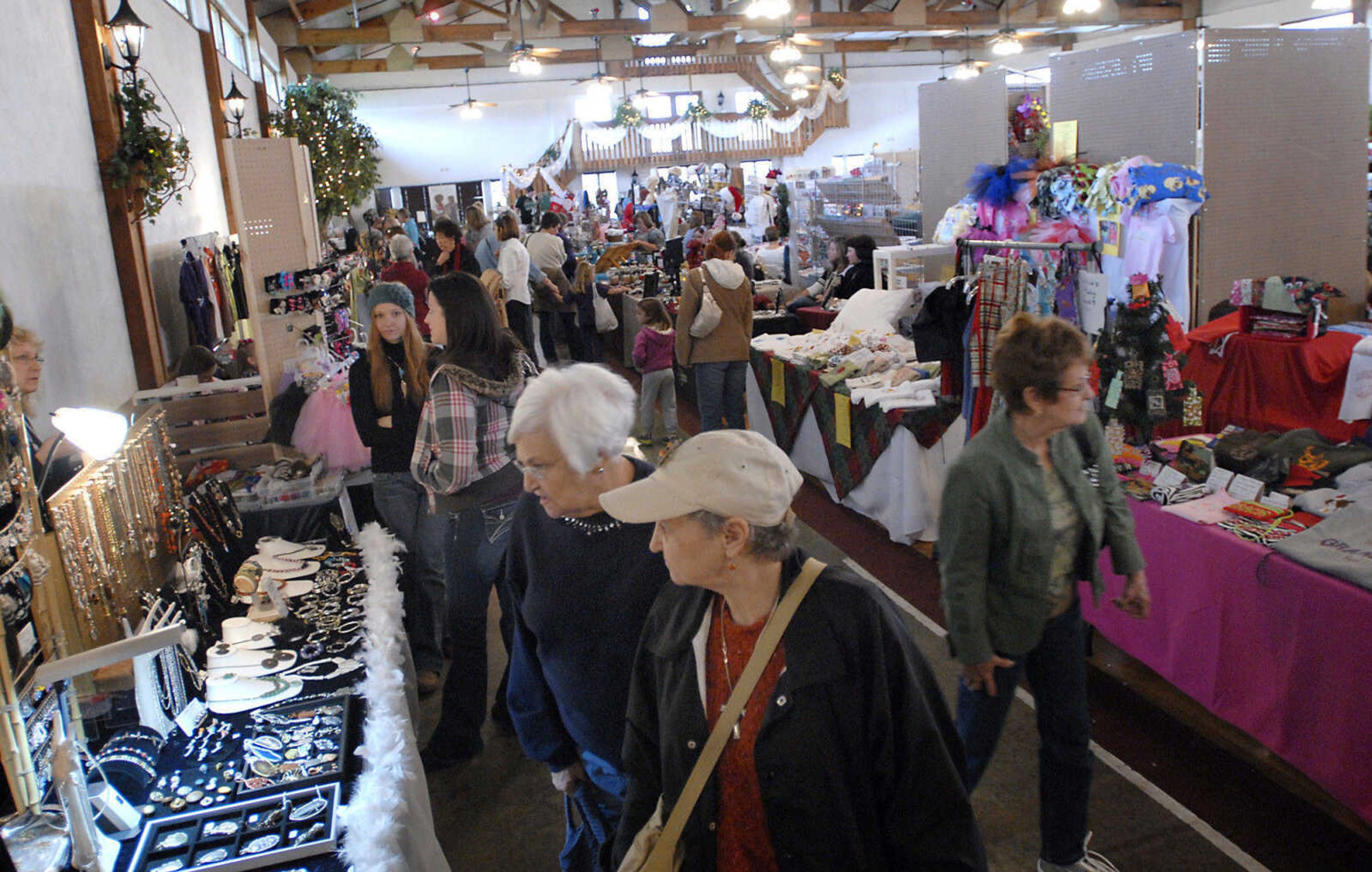 KRISTIN EBERTS ~ keberts@semissourian.com

People check out the booths during the Christmas Extravaganza Crafts, Gifts and Collectibles Show at the Bavarian Halle in Jackson on Saturday, Nov. 19, 2011.