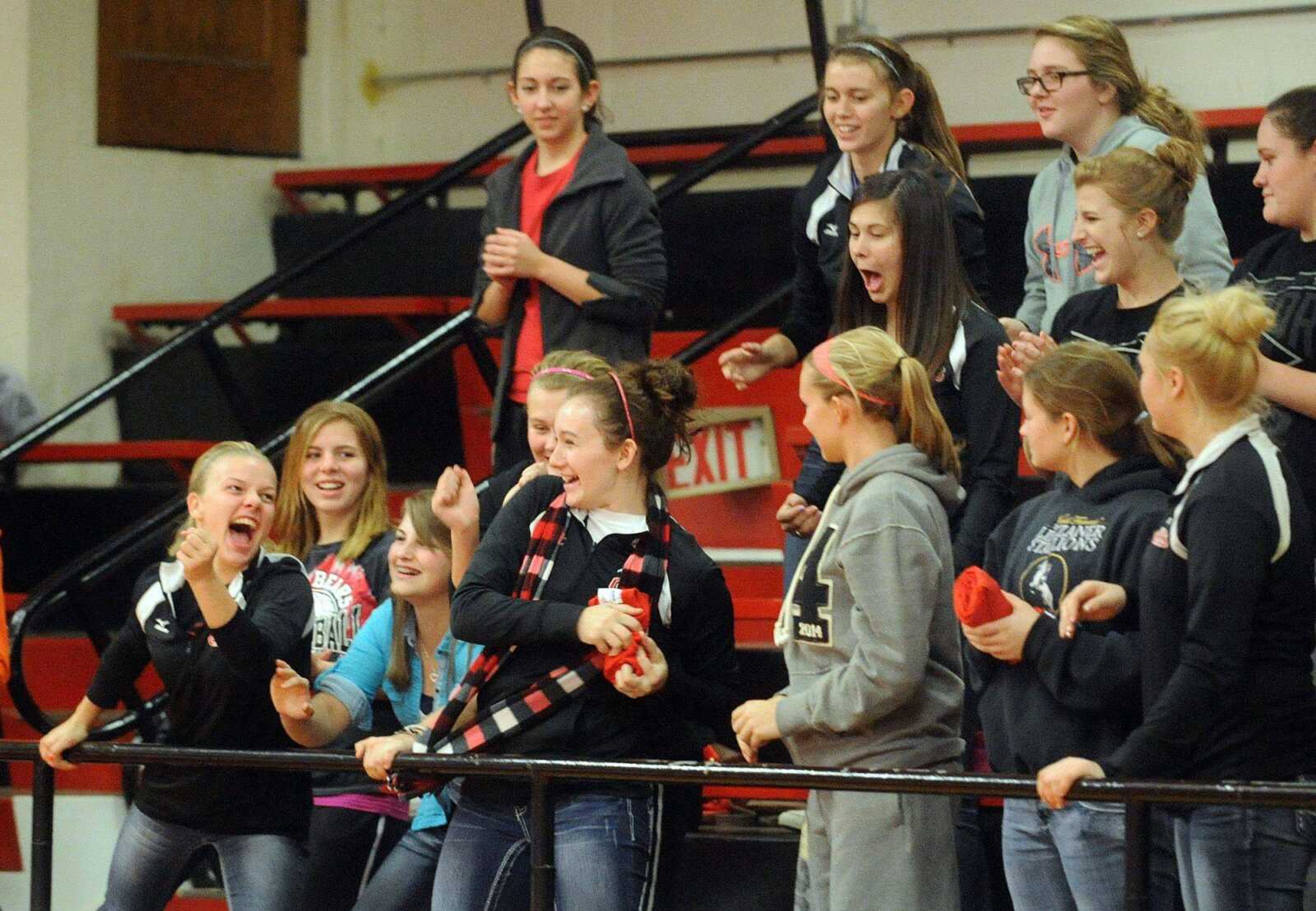 Fans cheer on the Redhawks at the beginning of their match against Tenessee-Martin on Tuesday. It was the final home match of the season for Southeast.