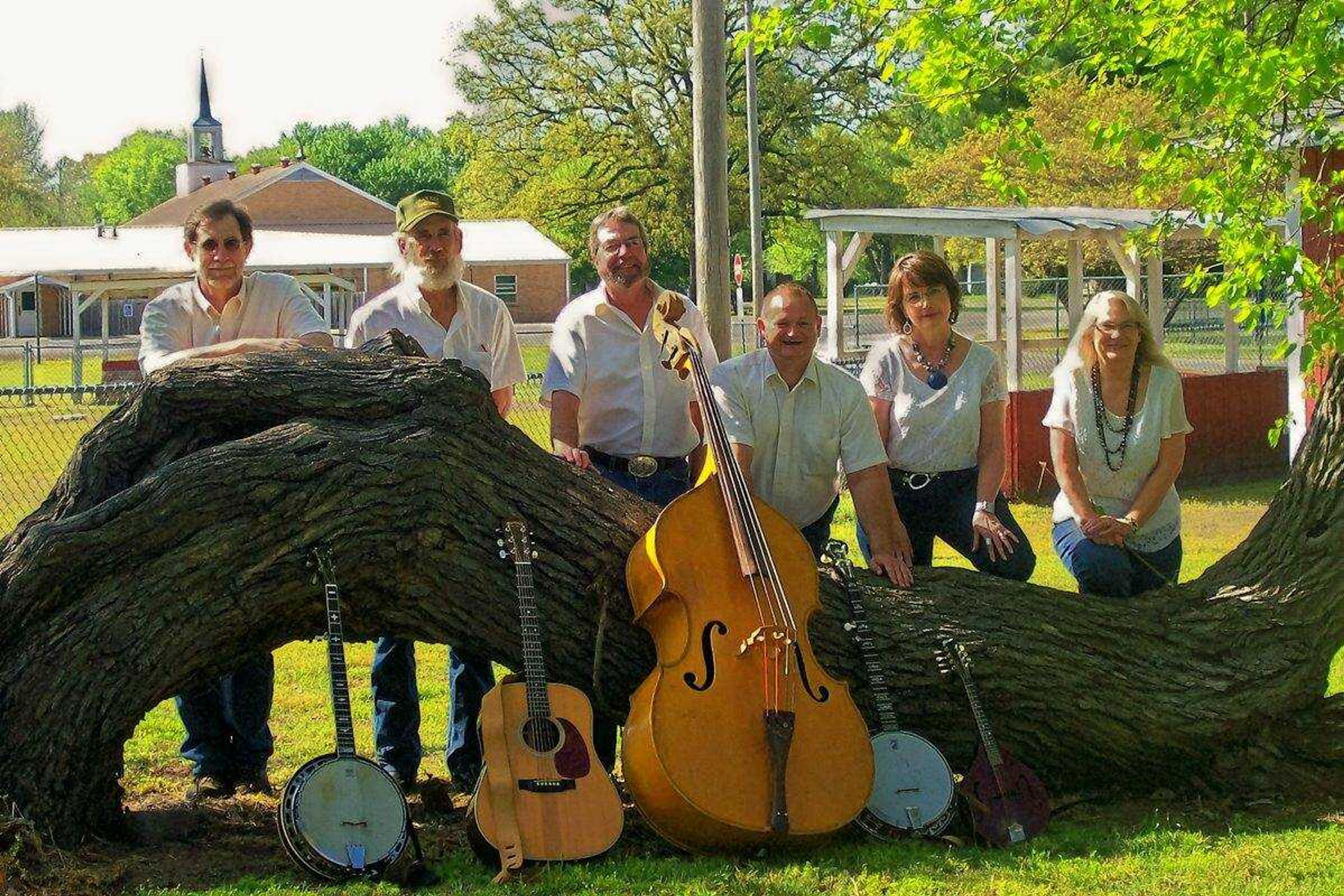 Members of Janie Brown and the Chestnut Mountain Gang are, from left, John Newell, Willard Huffman, Randal Lee, Jim Kerber, Janie Brown and Cindy Huffman.