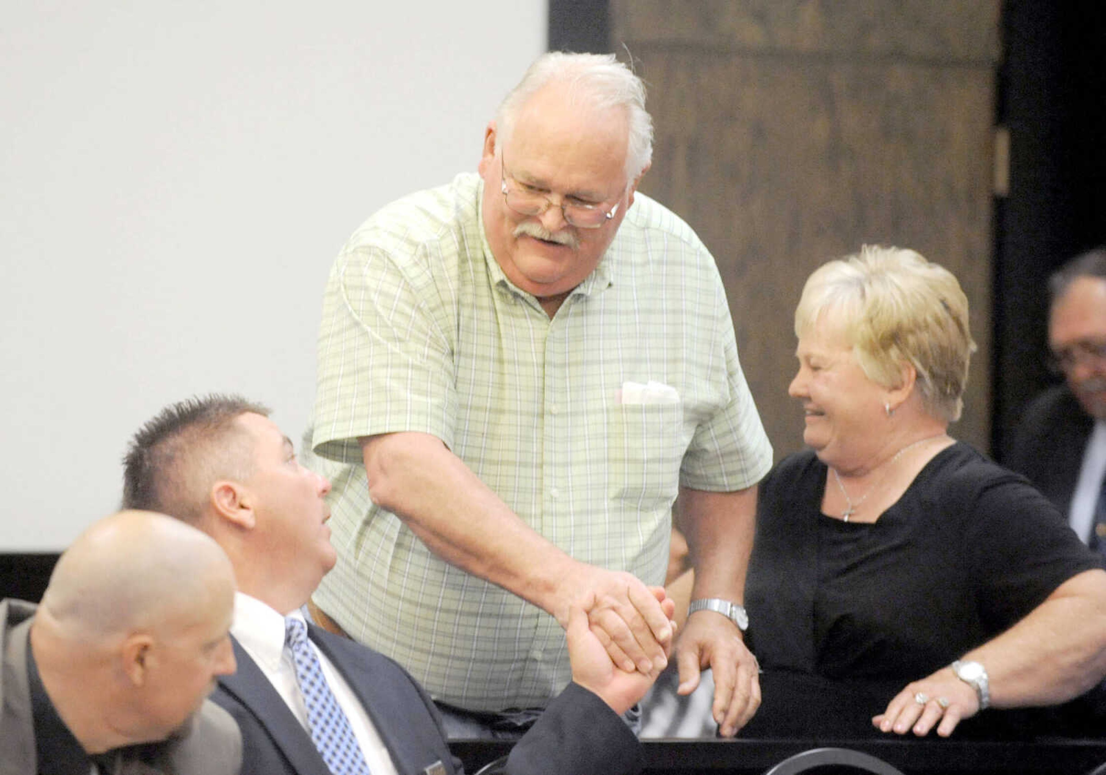 LAURA SIMON ~ lsimon@semissourian.com 
Stan and Ruby Rawson enter the courtroom, Thursday, June 6, 2013, at the Cape Girardeau County Courthouse. Clay Waller pleaded guilty to second-degree murder for the death of the Rawson's daughter, Jacque Waller. Jacque Waller went missing June 1, 2011. Her body was found last Wednesday in Southern Illinois.