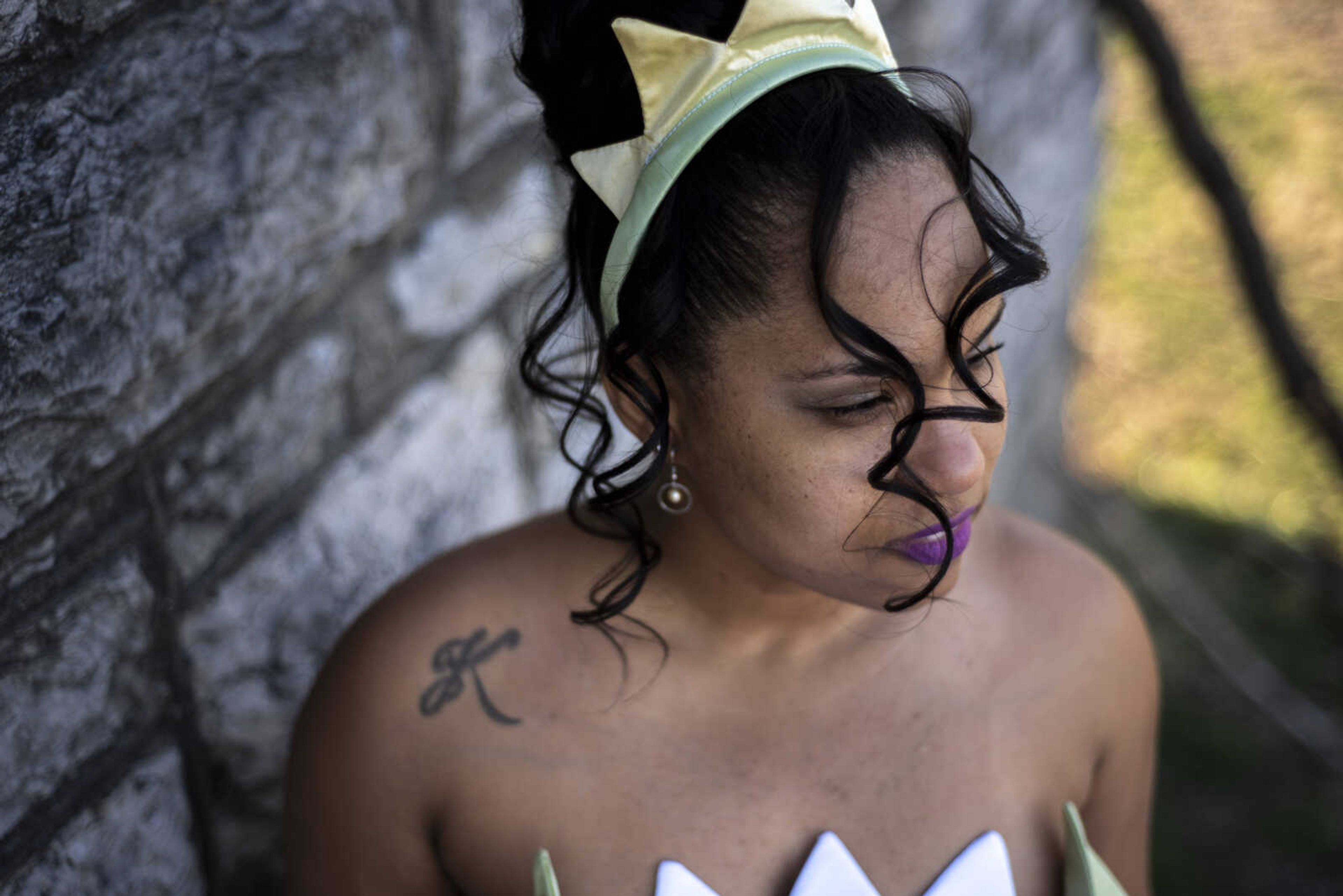 Kaleisha Walker portrays the role of Tiana from Disney's "The Princess and the Frog" at Fort D Thursday, March 21, 2019, in Cape Girardeau.