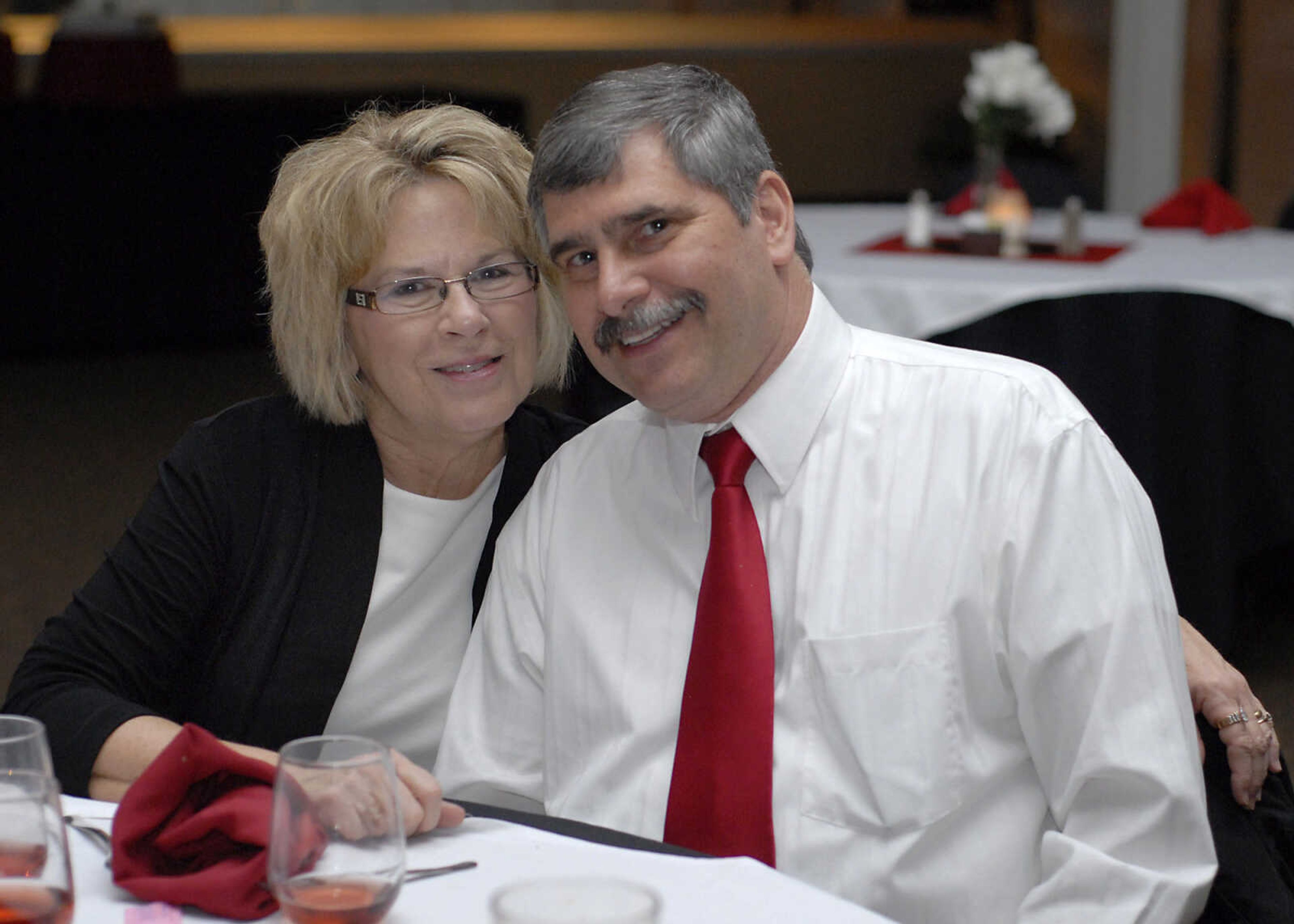 KRISTIN EBERTS ~ keberts@semissourian.com

Paul and Trish Brown enjoy the Valentine's Dinner and Dance at Ray's Plaza Conference Center in Cape Girardeau on Saturday, Feb. 11, 2012.