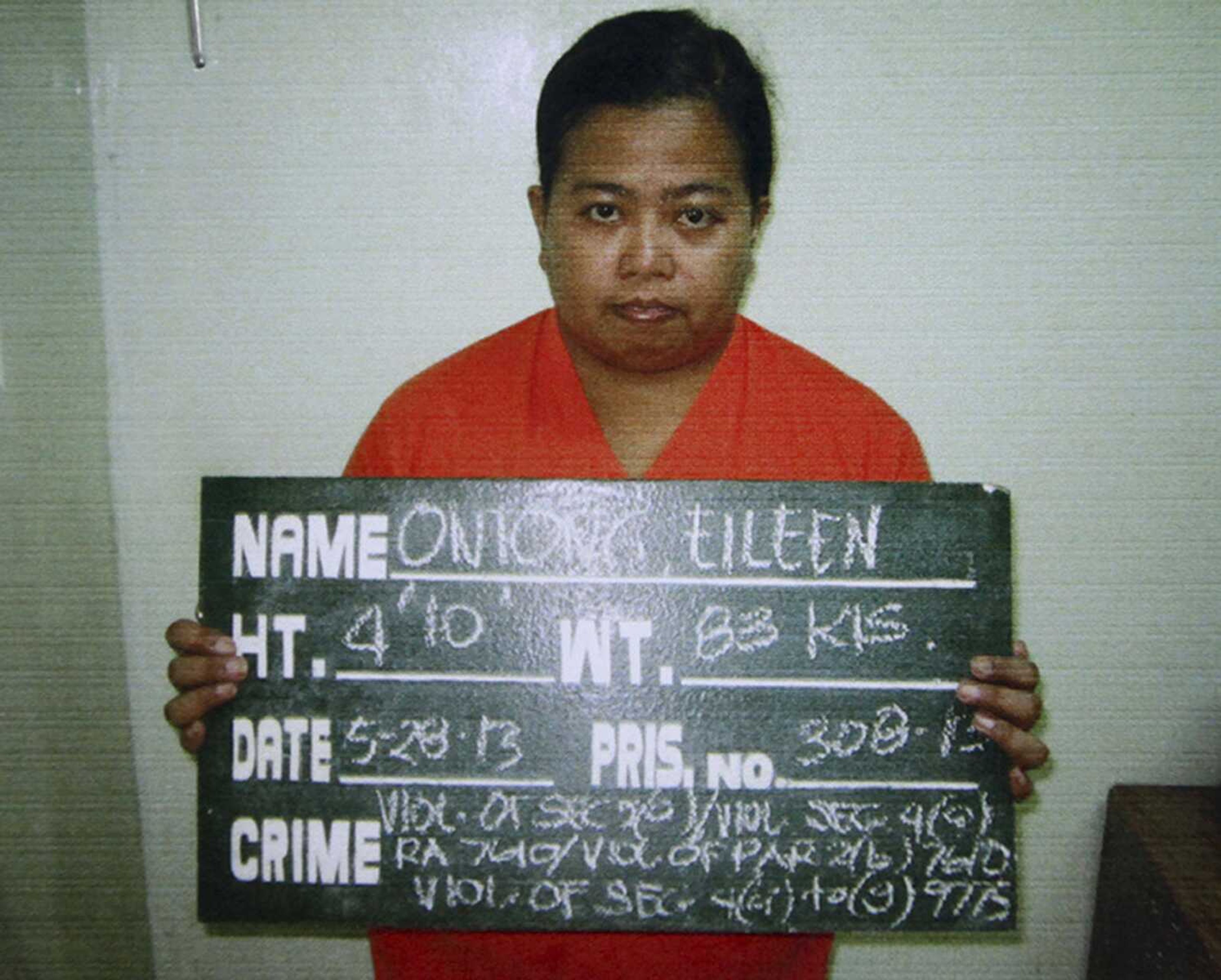 Eileen Ontong, a cyberporn suspect, is shown upon her arrest May 28, 2013, in Cordova, Philippines. Marine Chief Warrant Officer 4 Daniel E. DeSmit was the largest single customer of Ontong's operation. (Cebu Provincial Detention and Rehabilitation Center)