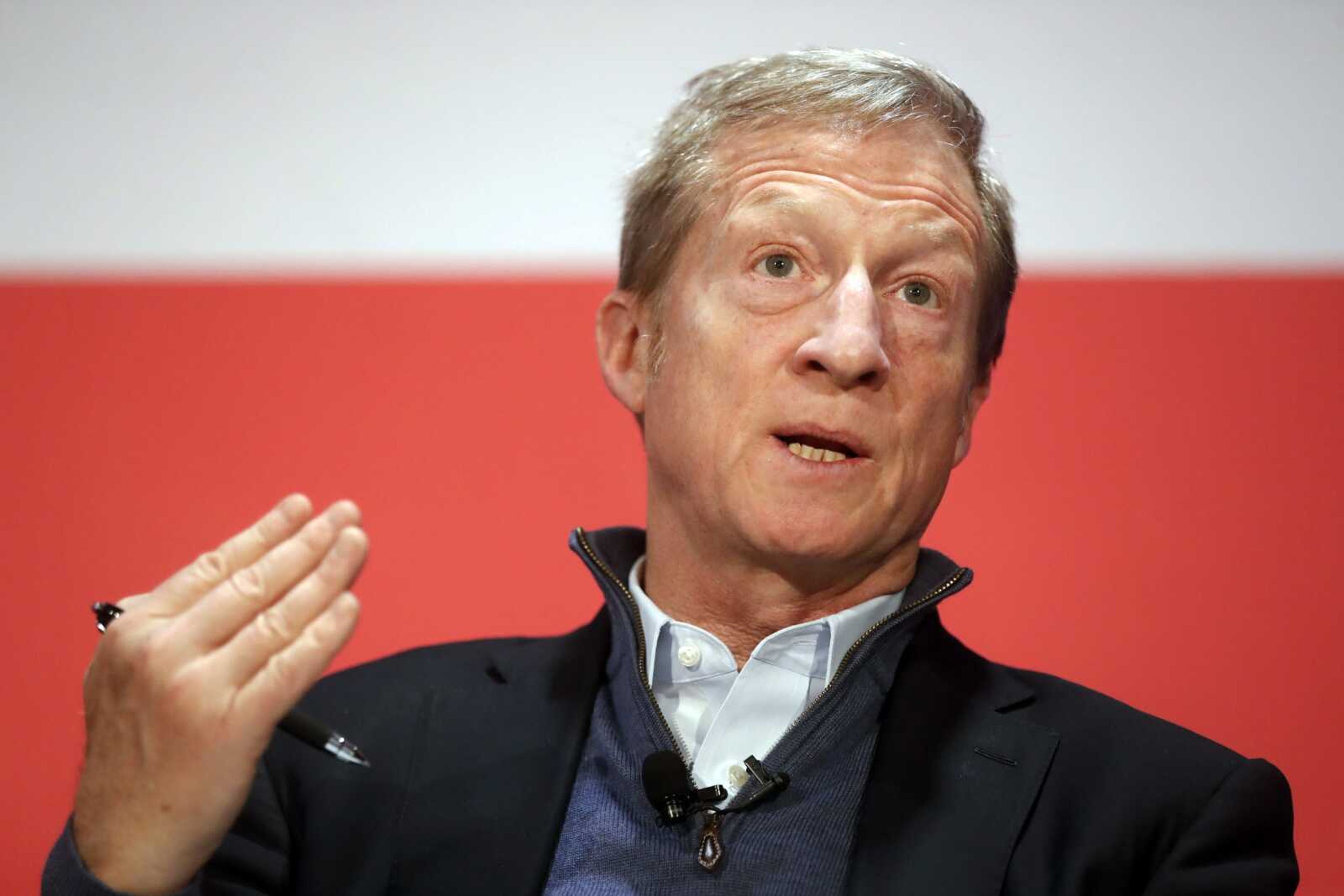 Political activist Tom Steyer speaks during a "Need to Impeach" town hall event in March 2018 at the Clifton Cultural Arts Center in Cincinnati. Steyer is joining the race for the Democratic presidential nomination.