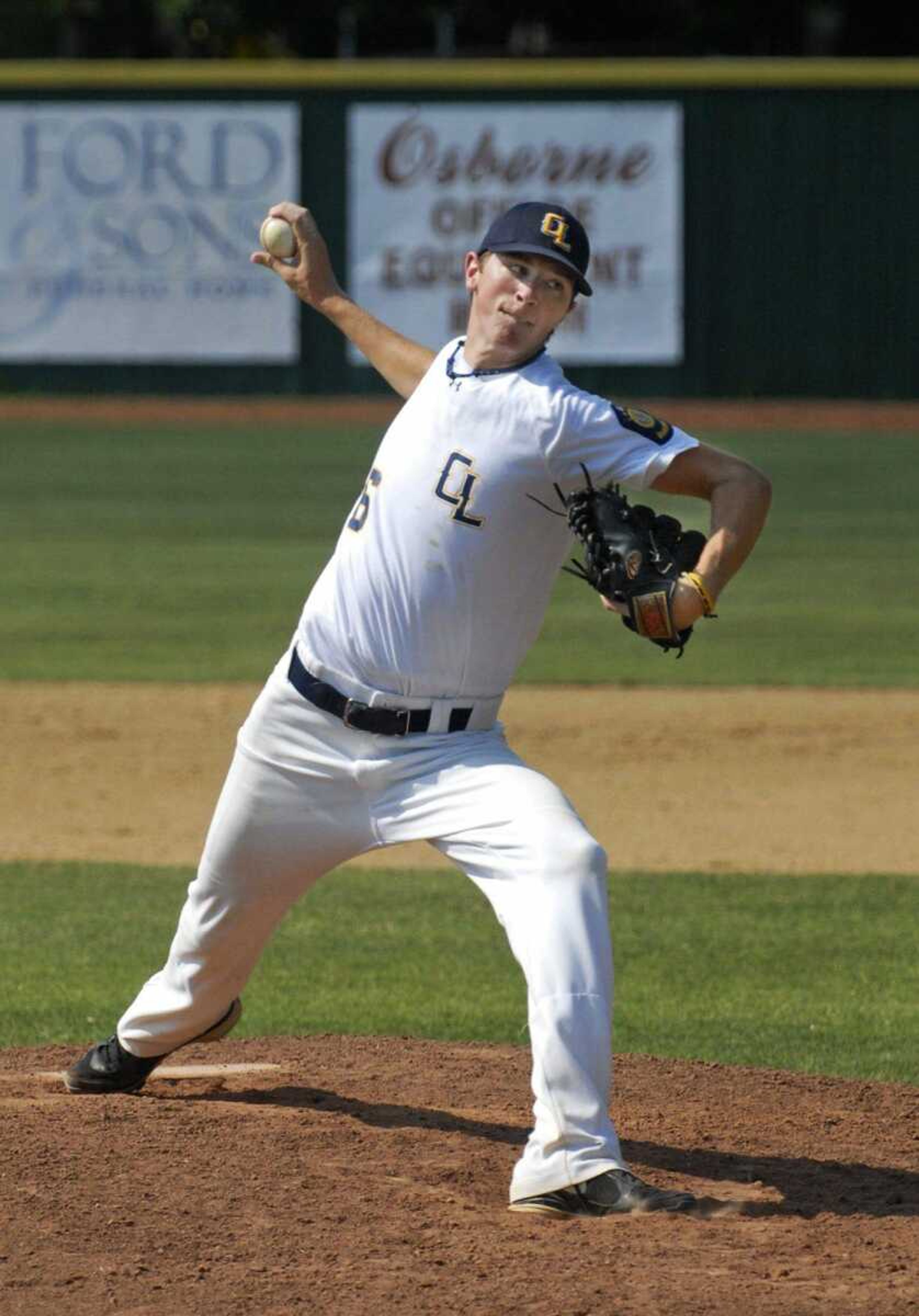 Post 63's Josh Meyer pitches against Tri-County during the third inning.