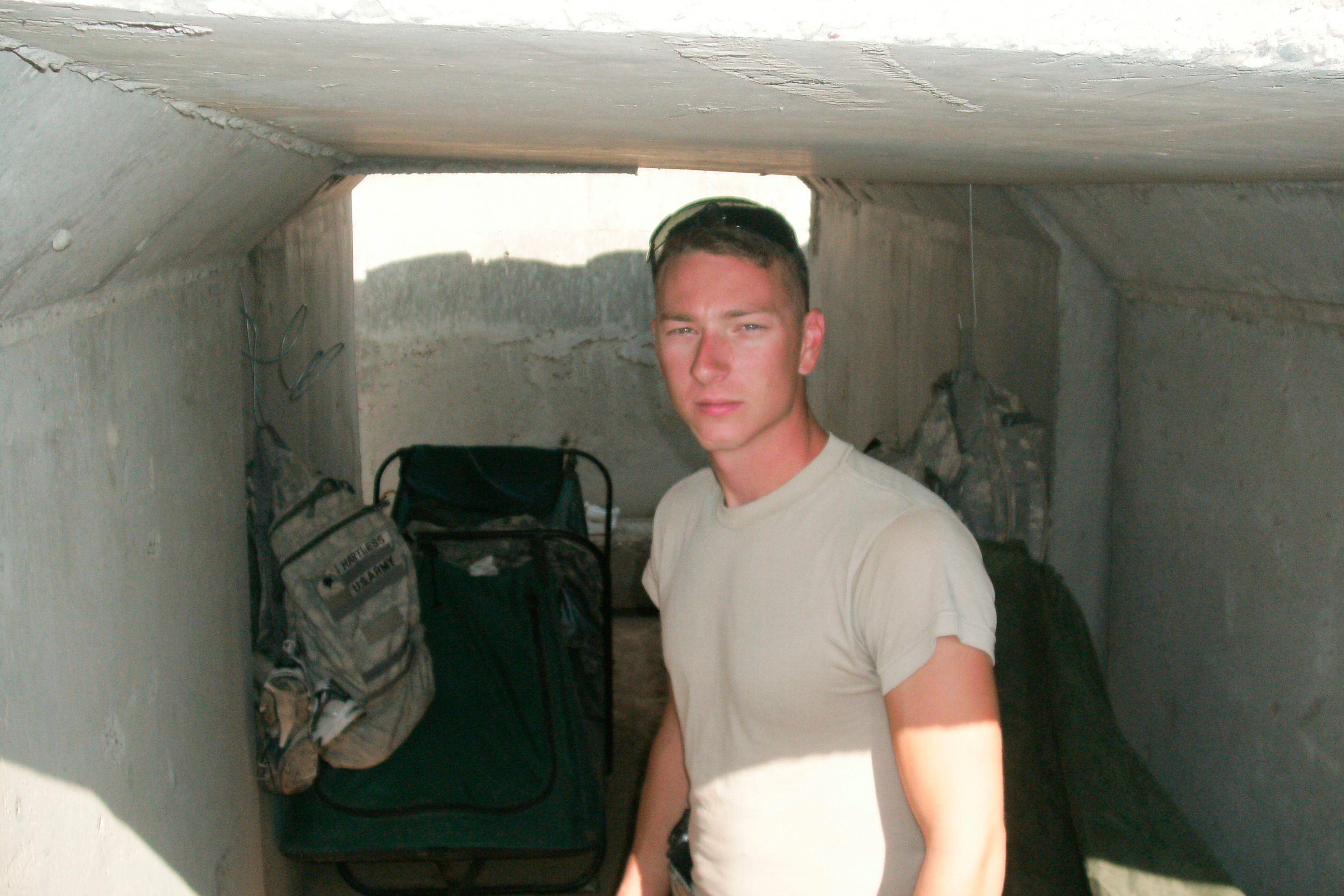 This undated photo provided by Amy Arthur in 2024 shows her husband, Chris Arthur, in Iraq. (Courtesy Amy Arthur via AP)