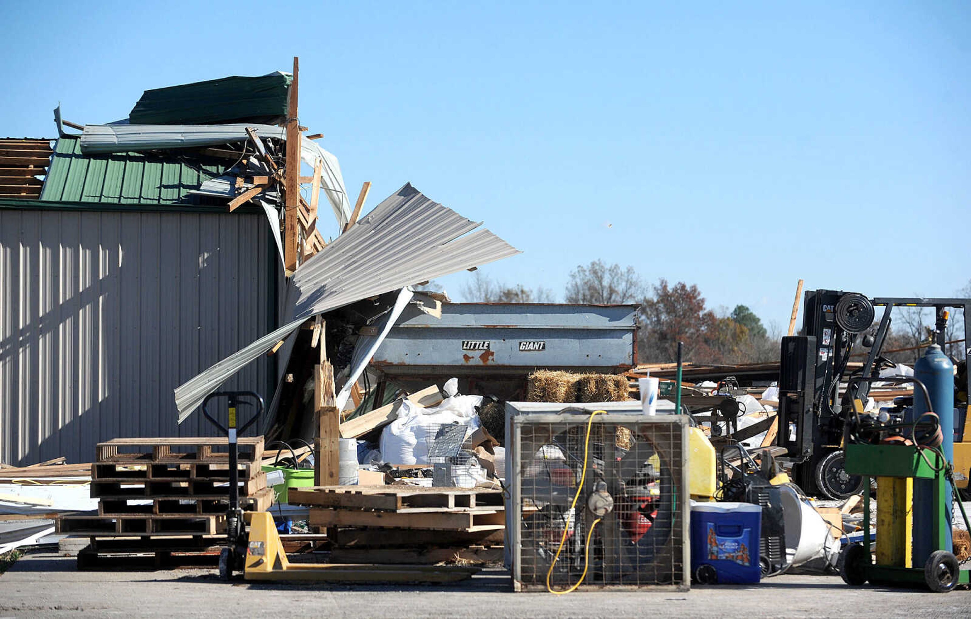 LAURA SIMON ~ lsimon@semissourian.com

Cookson Seed, as seen Monday, Nov. 18, 2013, just off U.S. 61 south of Morley, Mo. was destroyed by Sunday's storms.