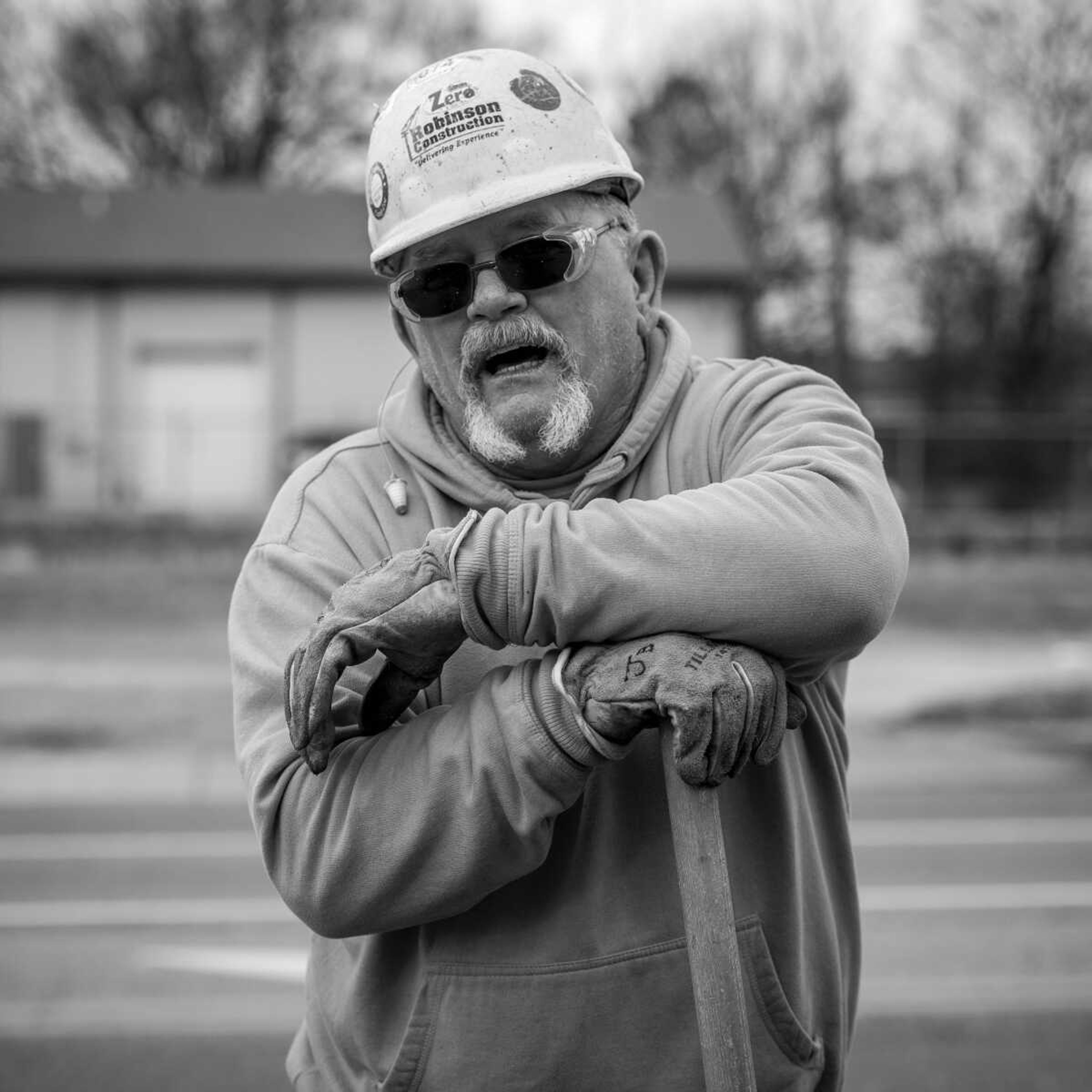 John Boone -"like Daniel Boone! My son's named Daniel, though he lives in Texas now"- of Robinson Construction poses for a portrait while installing the foundation for a street curb in Cape Girardeau Thursday, Jan. 3, 2019. "Can't pose too long though; have people thinkin' I'm a city worker."