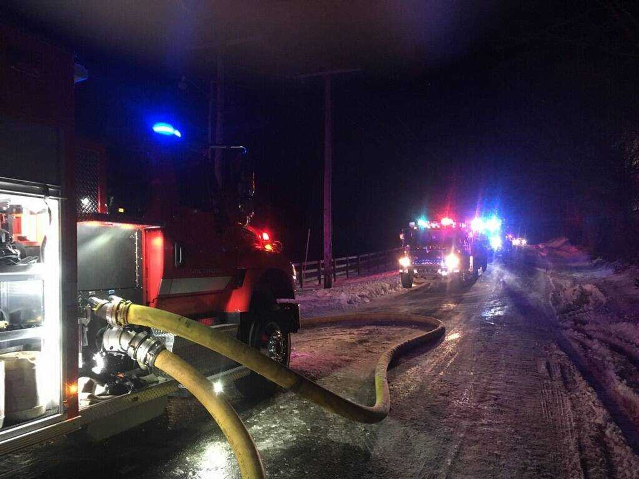 Fire crews  respond to a barn fire Thursday night at Fox Run Stables jn Cape Girardeau.