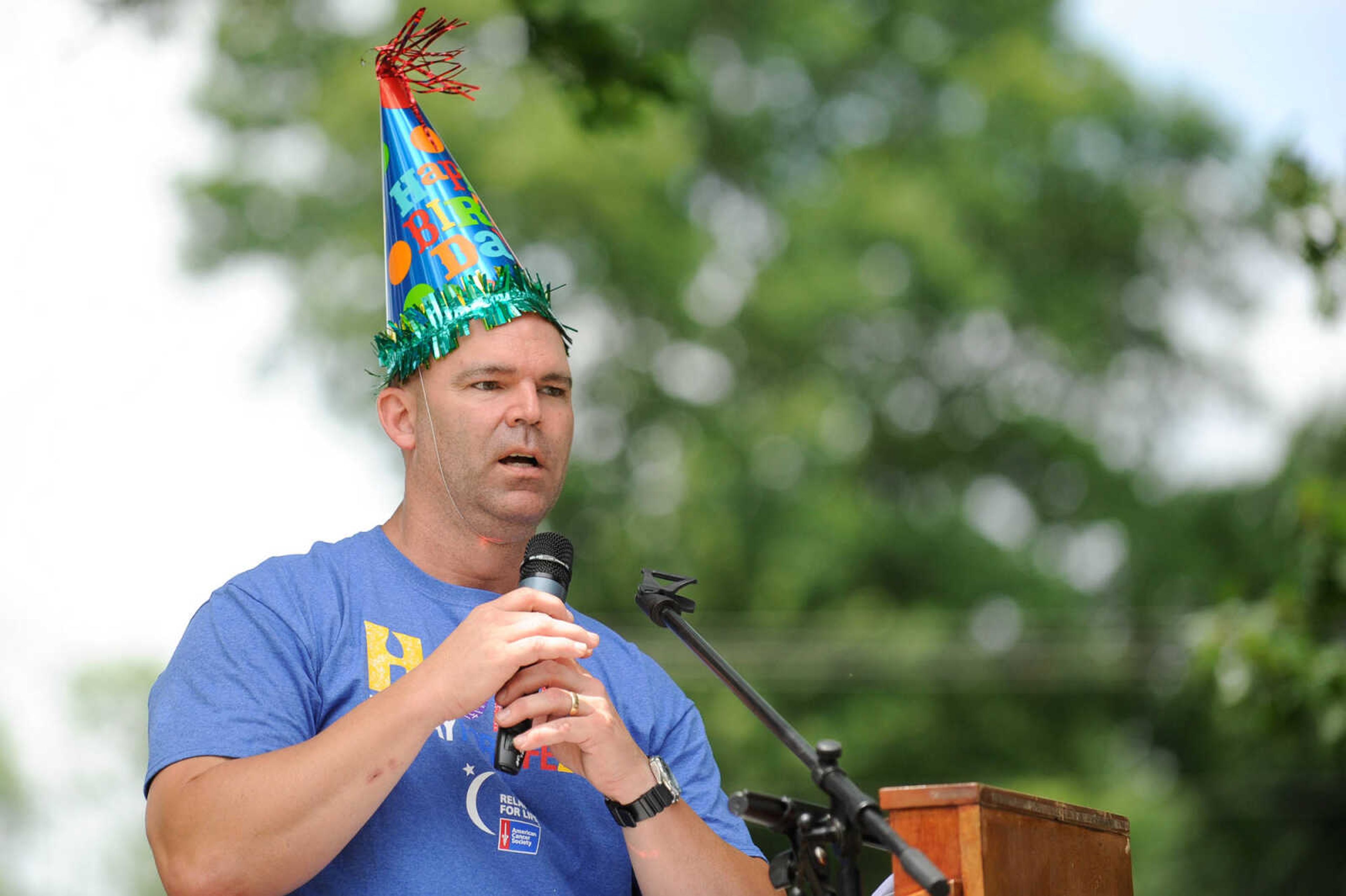 GLENN LANDBERG ~ glandberg@semissourian.com


Scott Givens leads the opening ceremony at the Relay for Life of Cape Girardeau County fundraiser at Arena Park, Saturday, June 13, 2015.