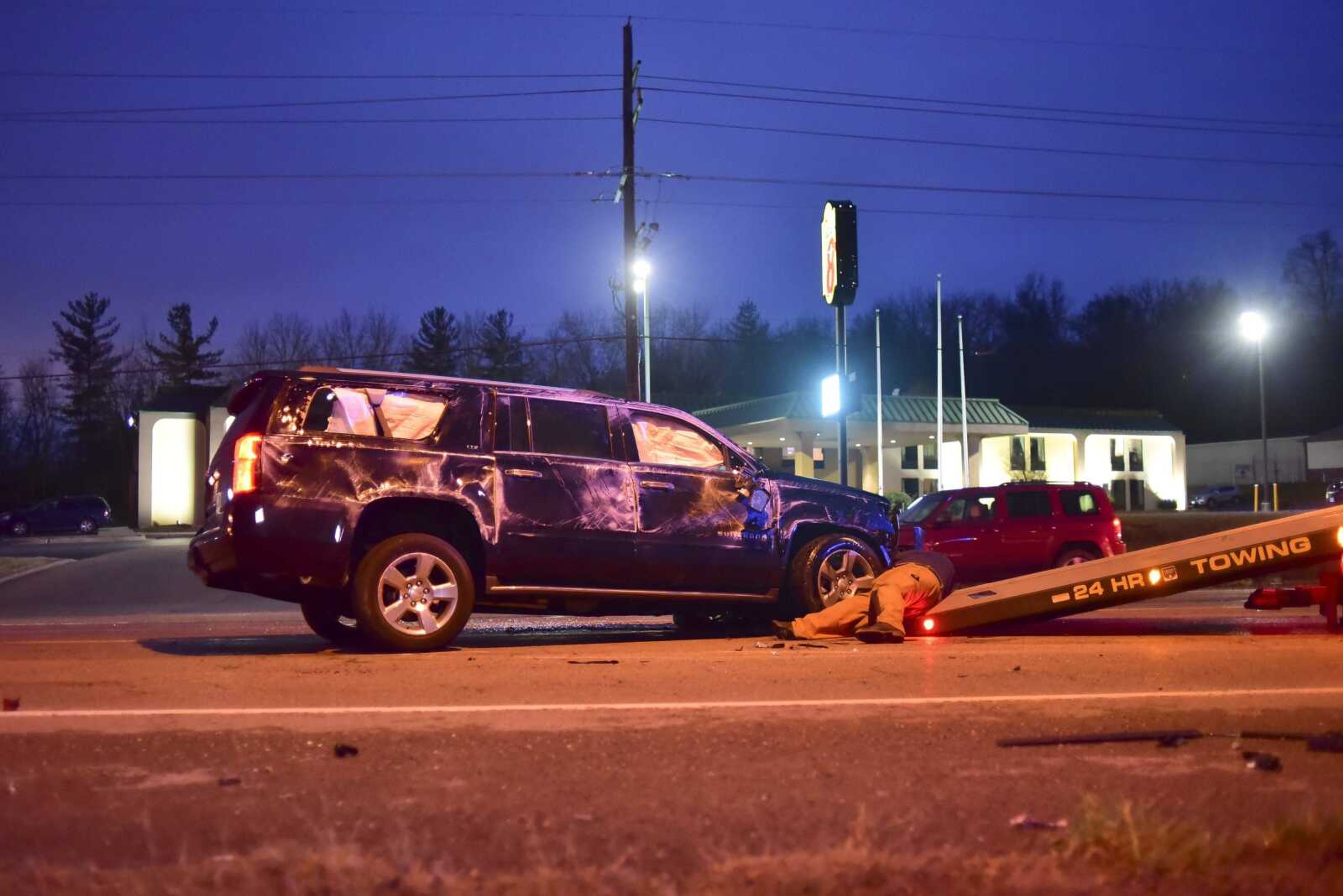 Cape Girardeau Police and firefighters respond to a multiple-vehicle crash Tuesday evening near the 2000 block of North Kingshighway.