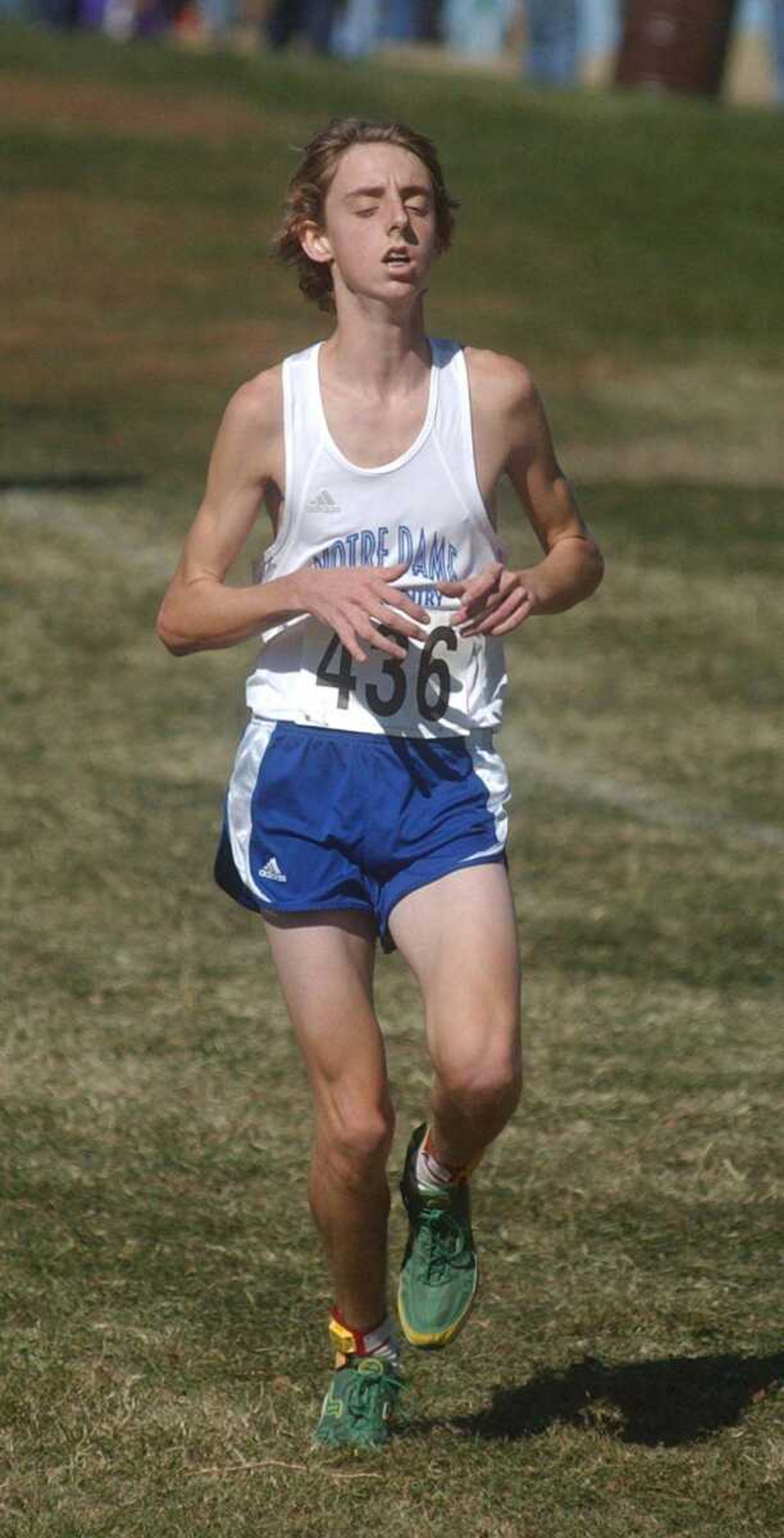 Notre Dame's Wynn McClellan ran during the Class 3 boys state cross country meet Saturday. (Andrew Jansen ~ Special to the Southeast Missourian)