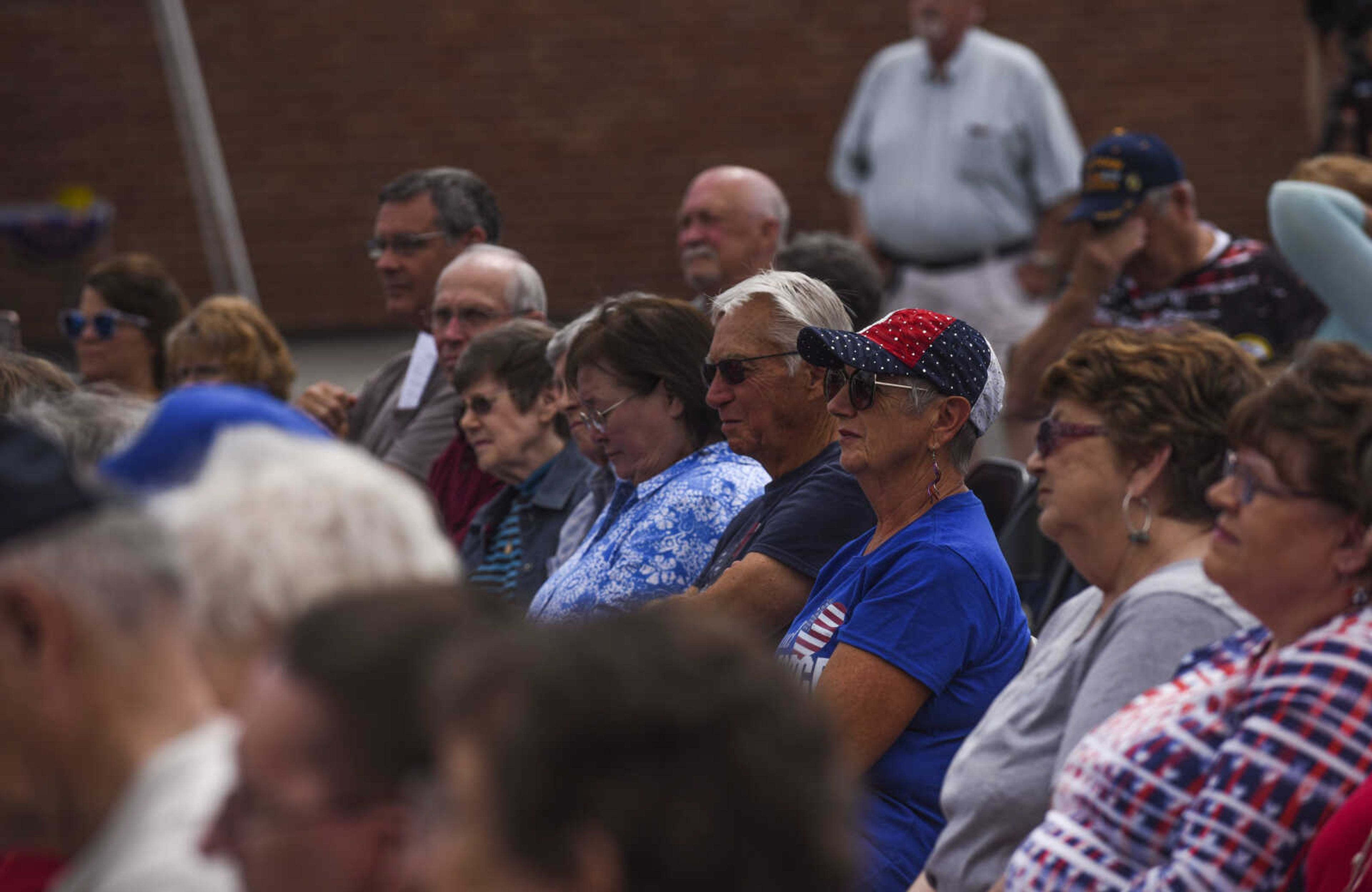 Community members attend the Honoring our Military event Saturday, May 5, 2018, at the Scott City Historical Museum in Scott City.