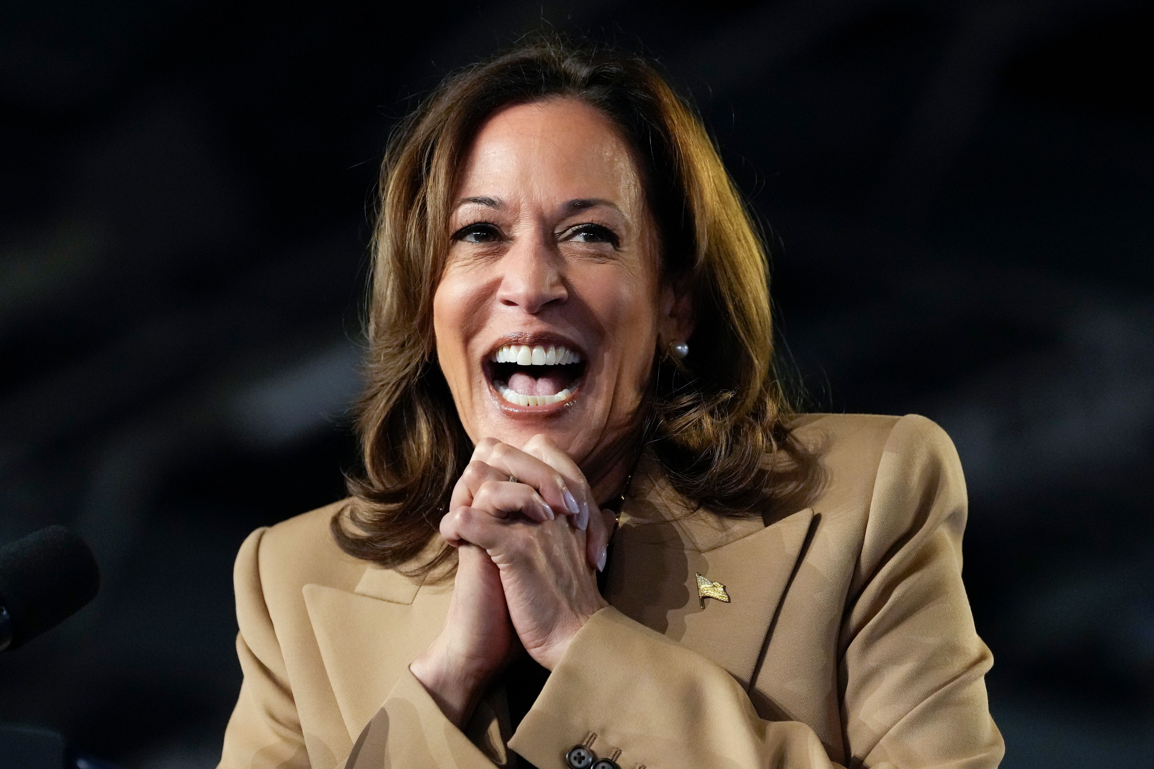 Democratic presidential nominee Vice President Kamala Harris speaks at a campaign rally Thursday, Oct. 10, 2024, on the Gila River Indian Community reservation in Chandler, Ariz. (AP Photo/Ross D. Franklin)