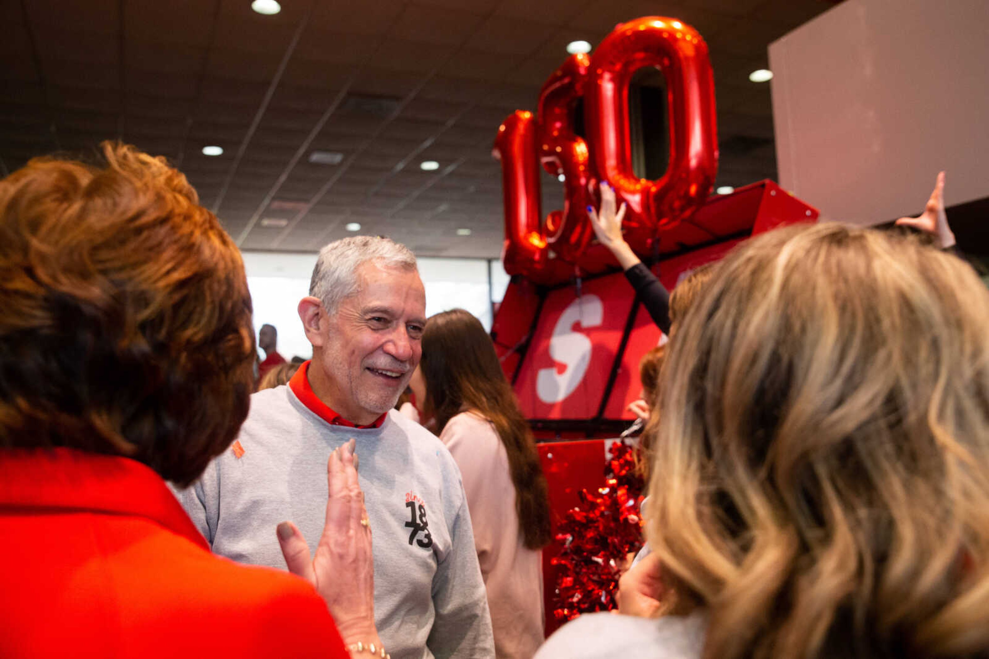 Carlos Vargas, president of Southeast Missouri State University, celebrates the school’s 150th anniversary on March 22, 2023. Vargas is SEMO’s 18th president.  (Photo by Megan Burke)
