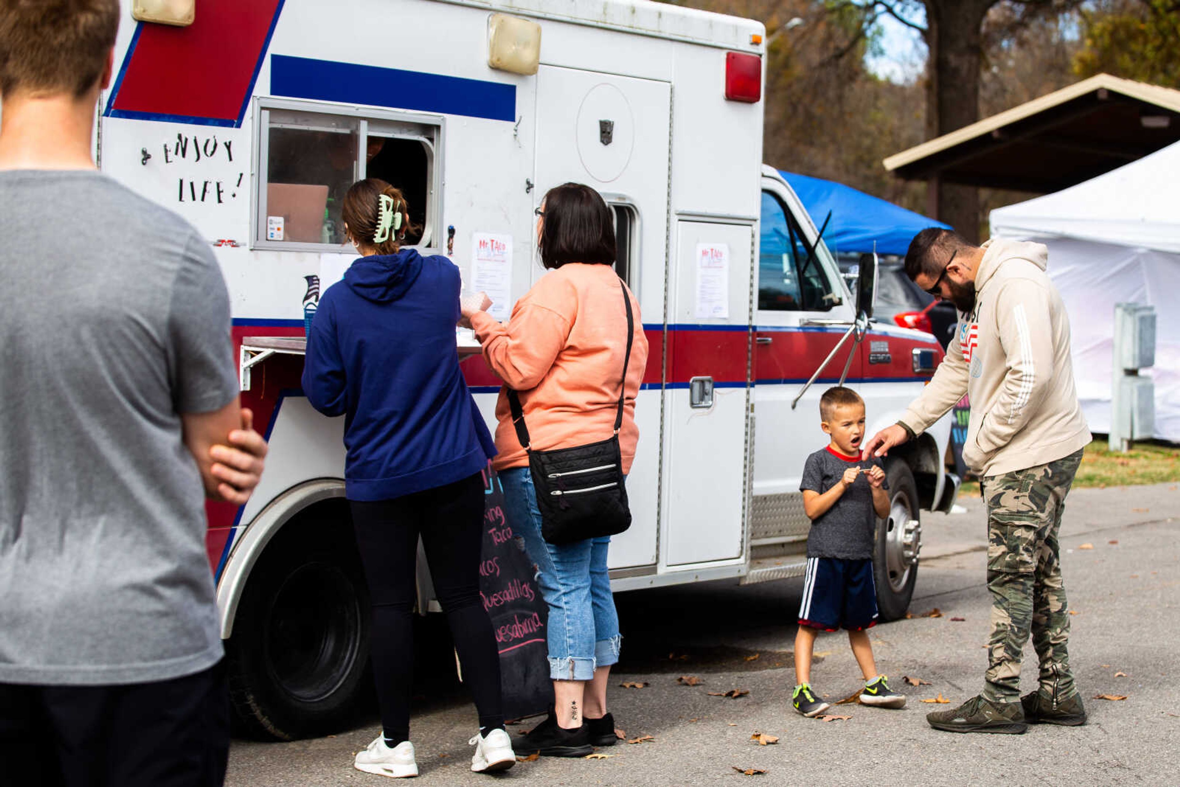 Customers wait for their food&nbsp;on Saturday, Nov. 5 at the Food Truck Rally.