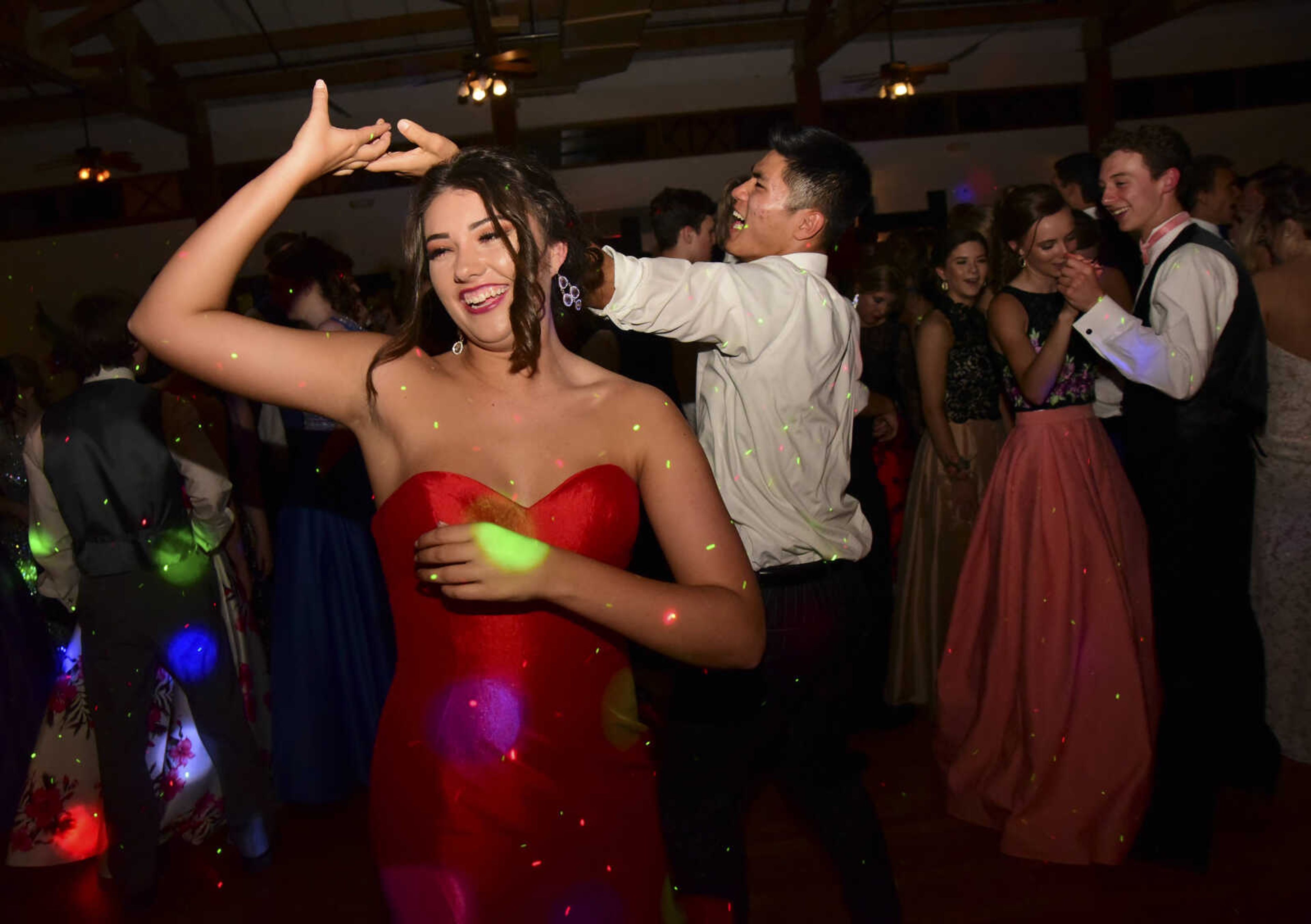 Students enjoy themselves during the Notre Dame prom Friday, May 5, 2017 at the Bavarian Halle in Jackson.