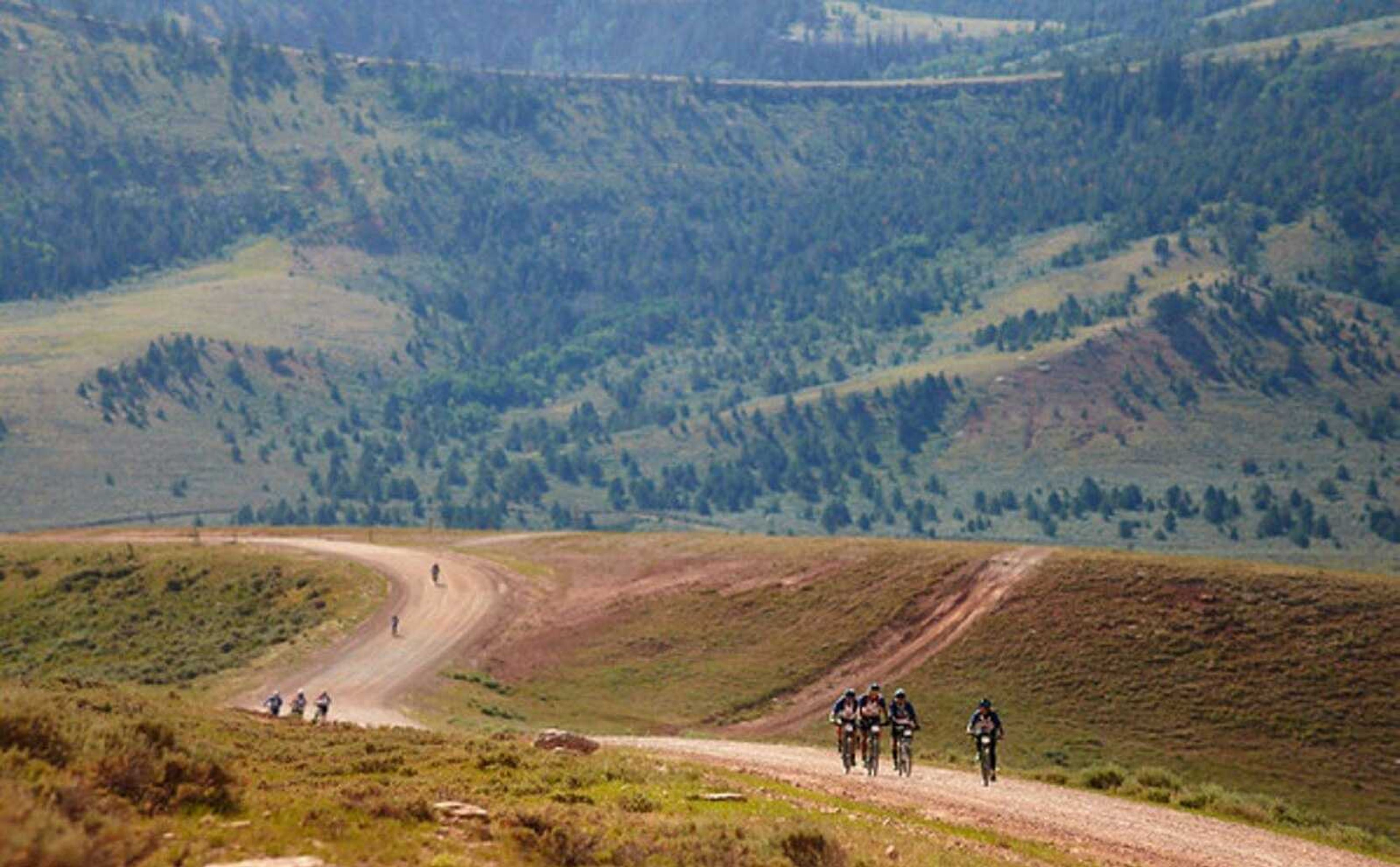 A group of mountain bikers compete during the Cowboy Tough expedition race July 14-17 in Casper, Wyoming. Cape Girardeau's Bryan Greaser completed the 3  -day adventure race with his four-person team.