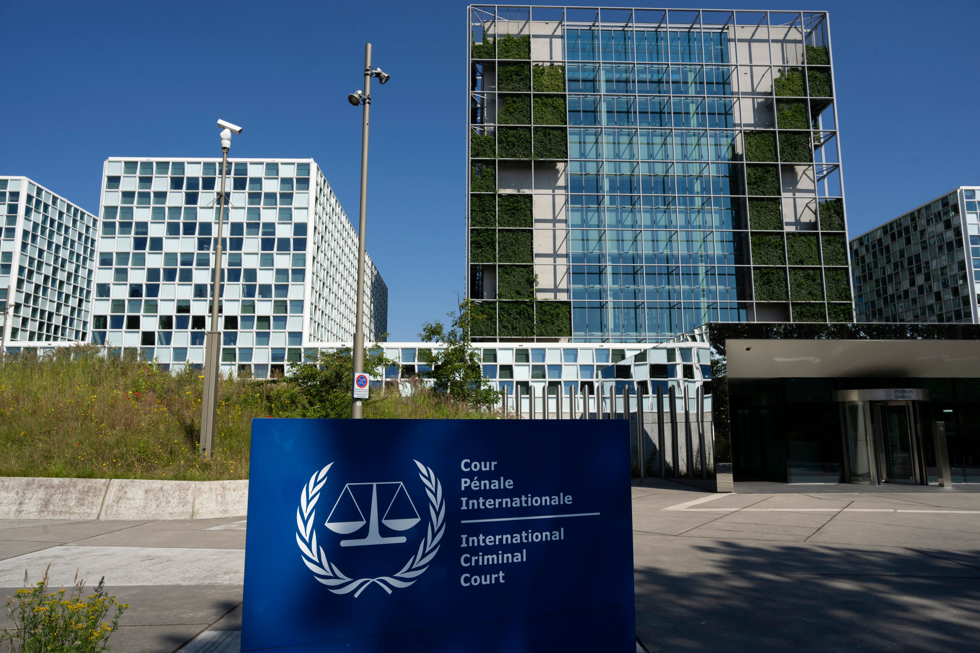 FILE - Exterior of the International Criminal Court in The Hague, Netherlands, Wednesday, June 26, 2024. (AP Photo/Peter Dejong, File)