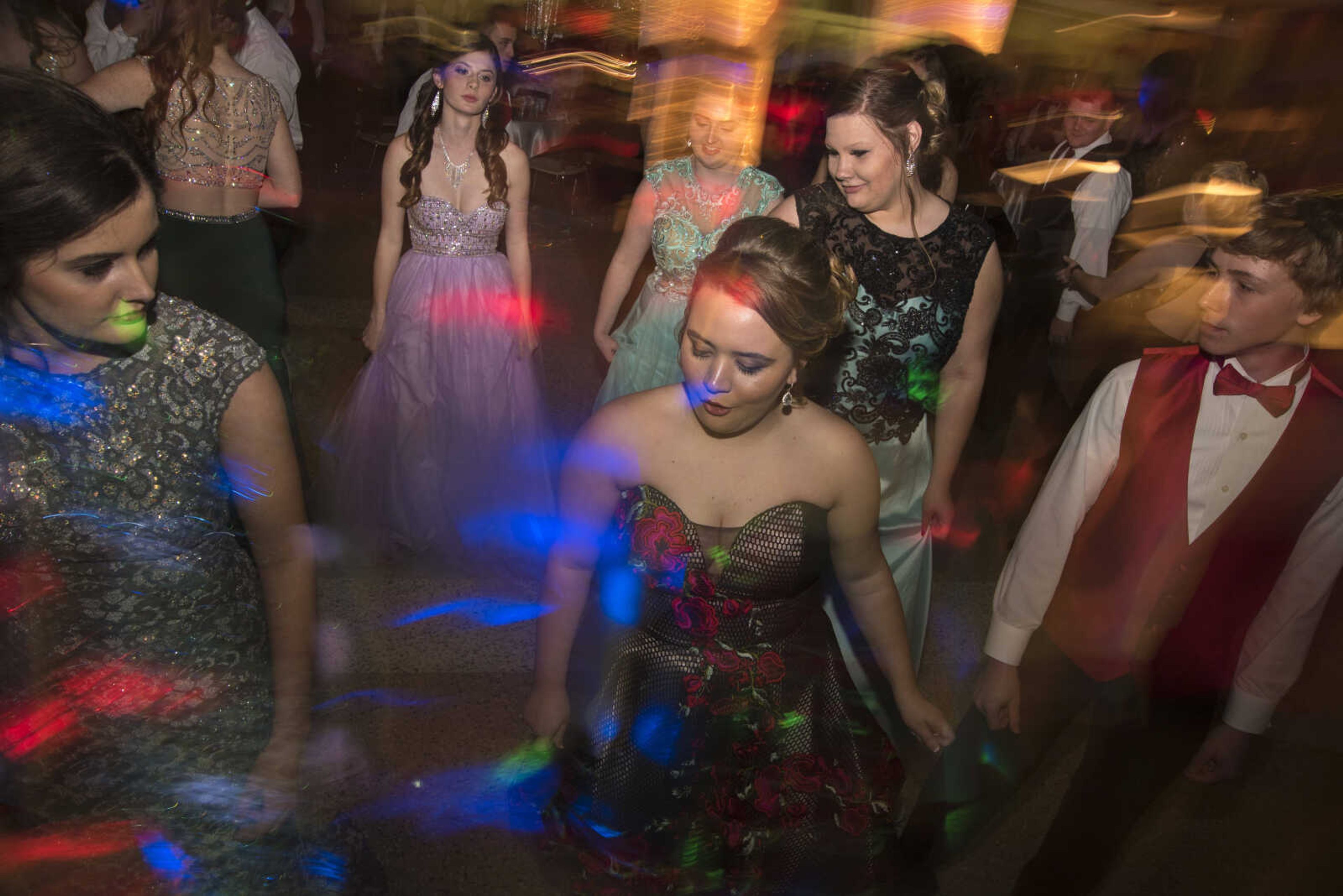 Students dance during the Chaffee prom Saturday, April 1, 2017 at the University Center on the campus of Southeast Missouri State University in Cape Girardeau.