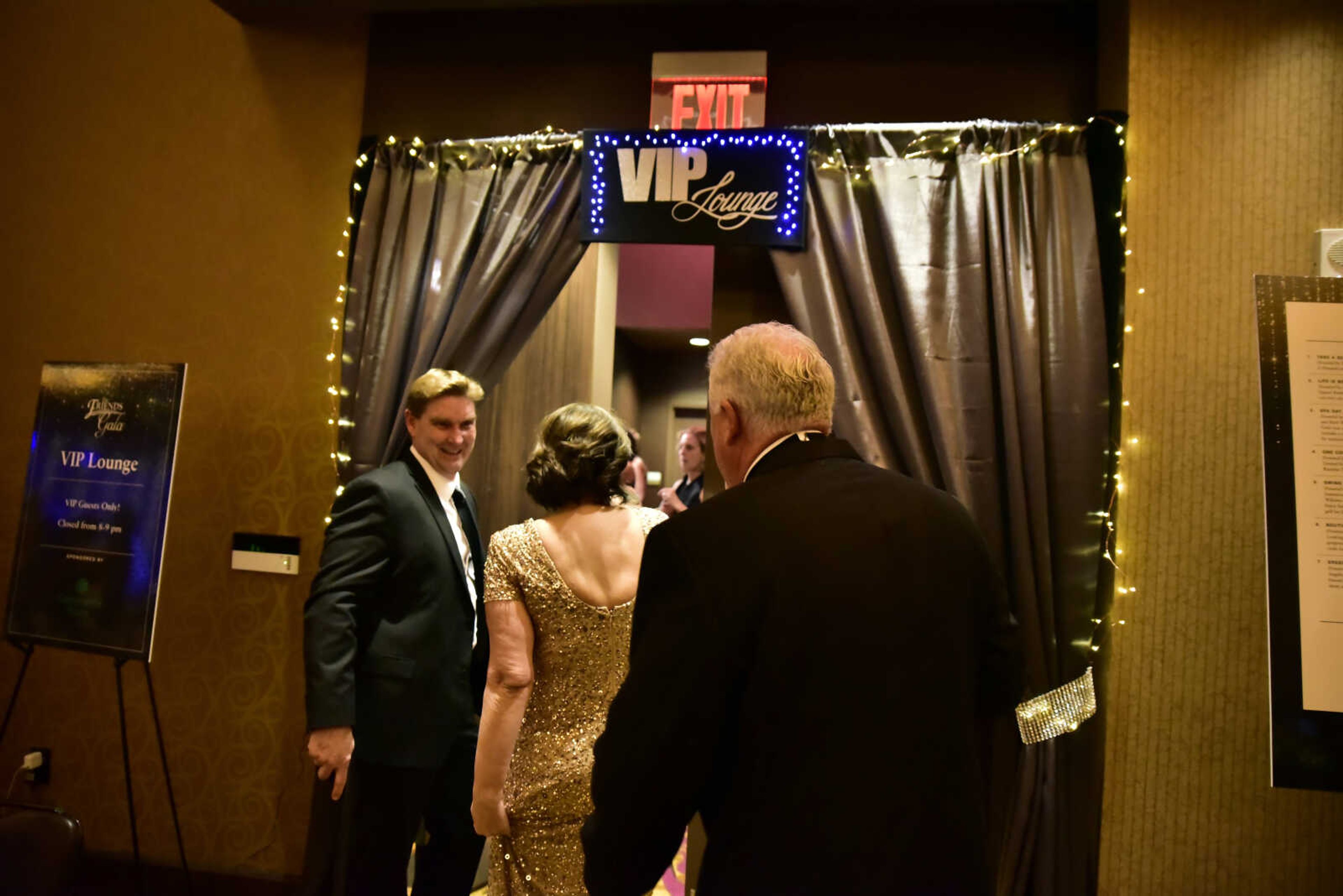 VIP guests enter the VIP Lounge at the third annual Friends of Saint Francis Gala held at the Isle Casino on March 3, 2018, in Cape Girardeau.