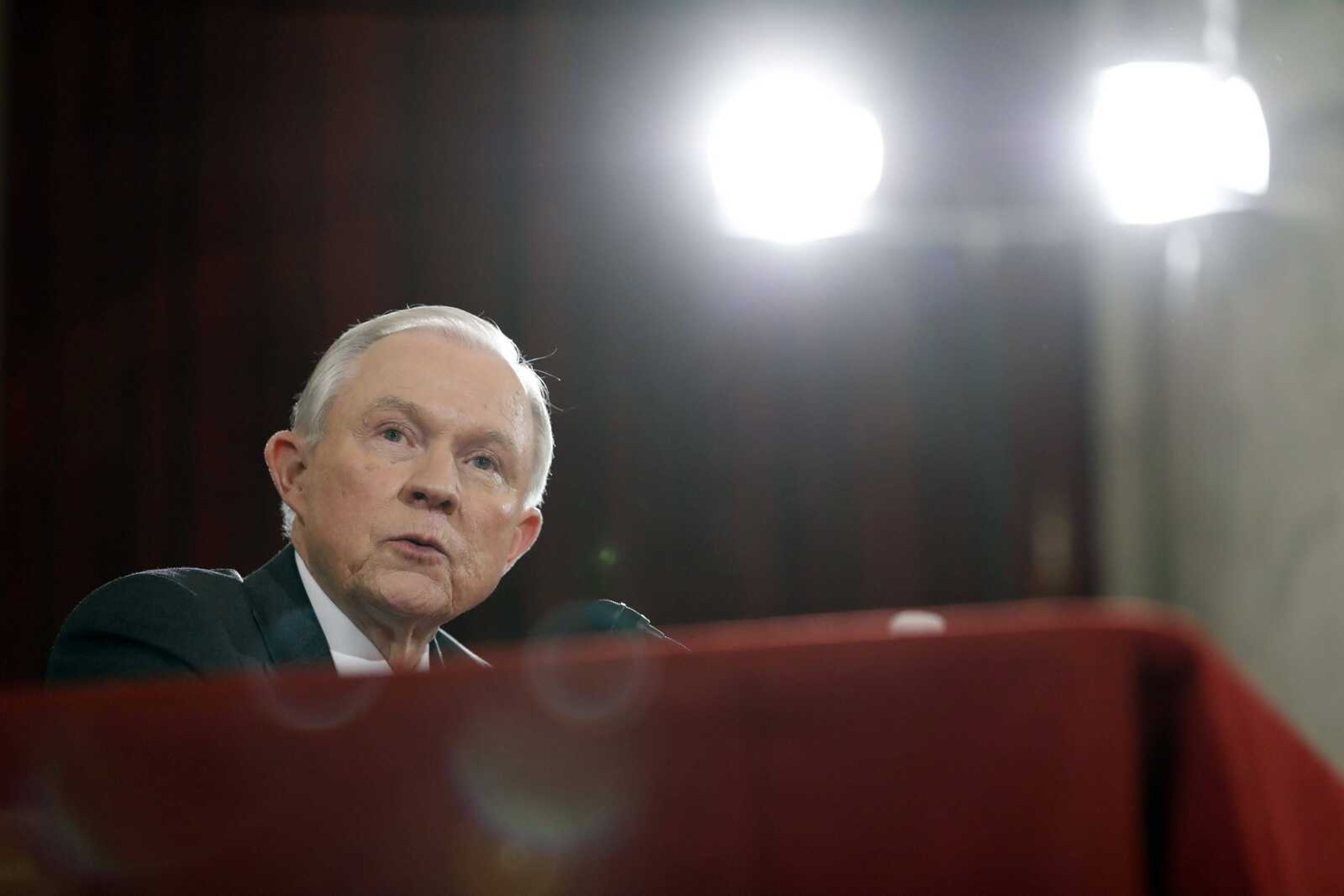 Attorney General-designate Jeff Sessions testifies Tuesday on Capitol Hill in Washington at his confirmation hearing before the Senate Judiciary Committee.