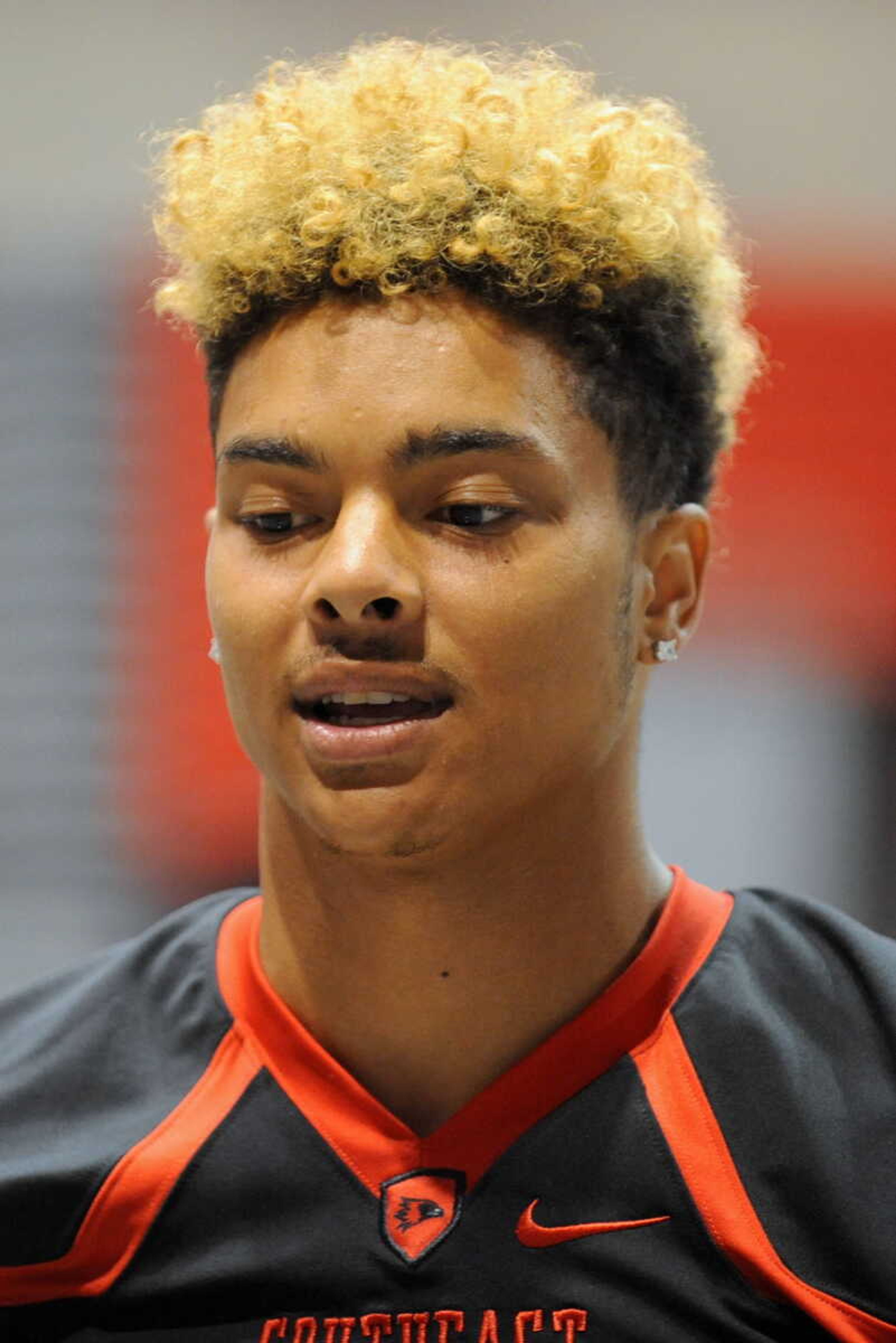 Southeast Missouri State cornerback Mike Ford answers questions during football media day Sunday, Aug. 14, 2016 at the Show Me Center.