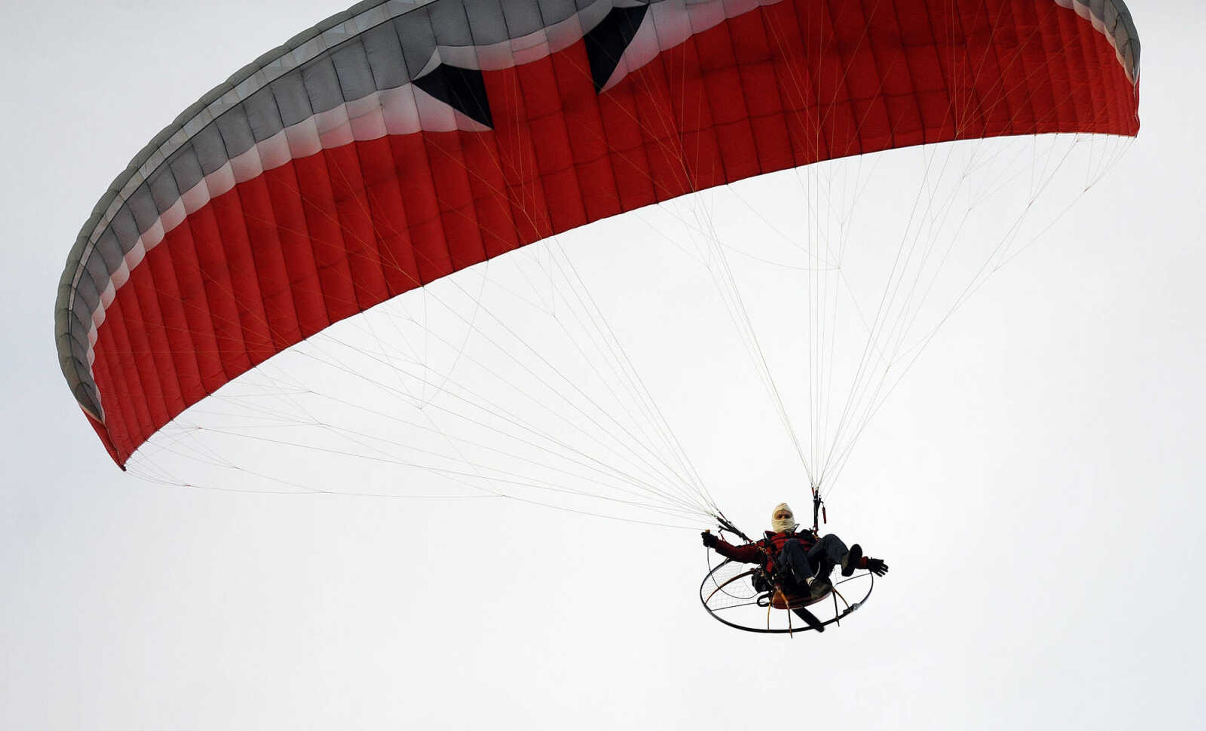 Kevin Rampley maneuvers across the landscape on Thursday, March 2, 2017, at the Fruitland International Airport in Jackson.