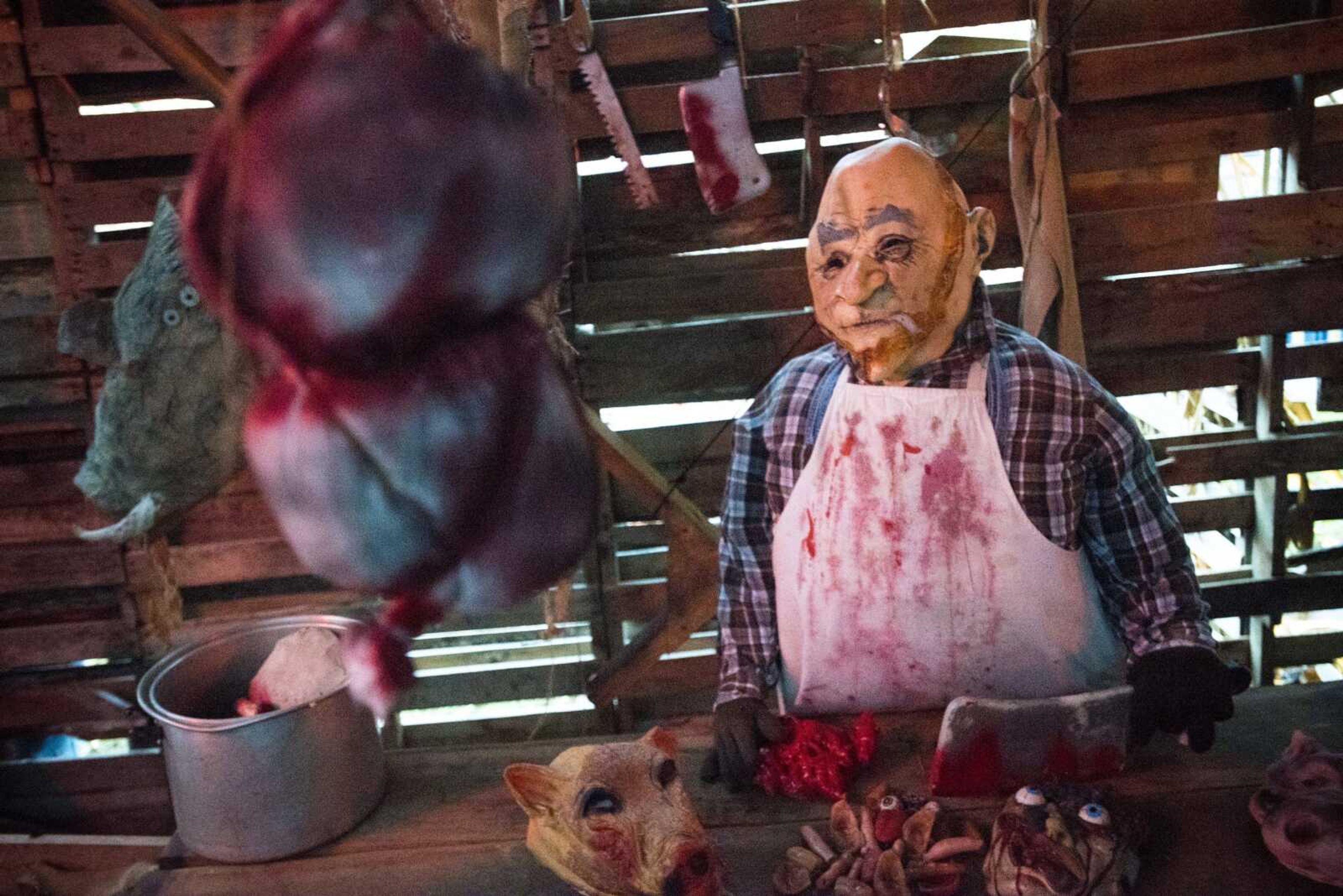 The butcher's shop is seen on Friday, Oct. 12, 2018, at Black Forest Haunted Ghost Town.