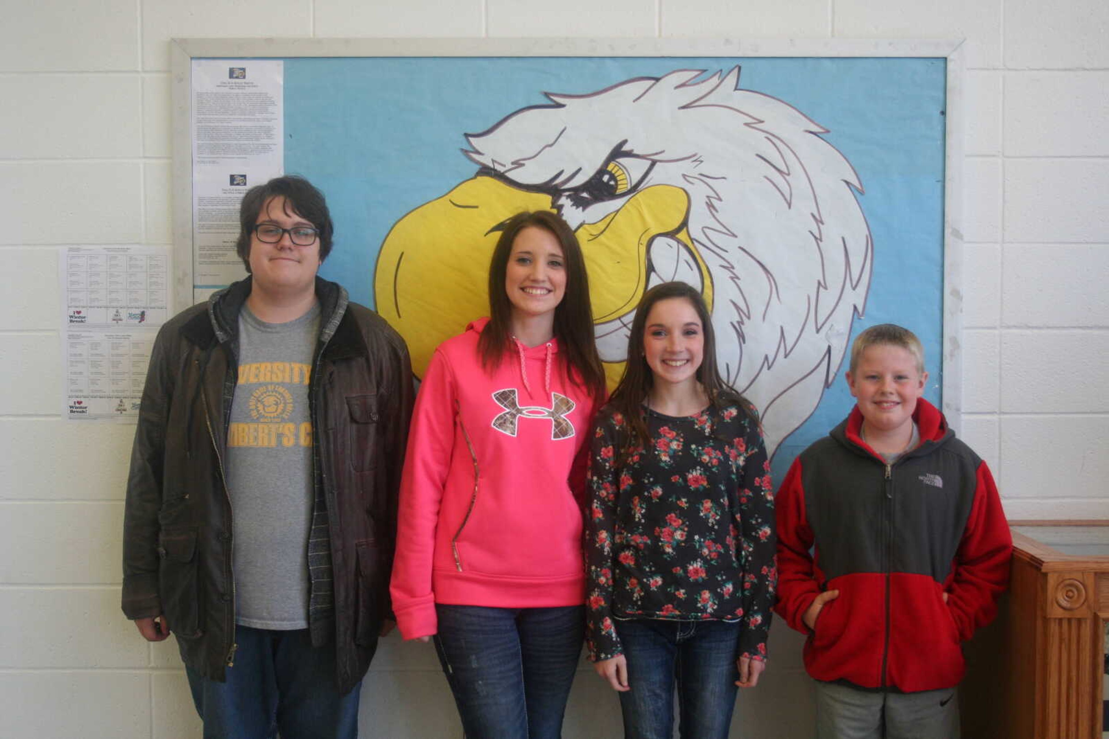 September Students of the Month From left to right: Thomas Roslen, Tori Akin, Jada Tyler, Caden White