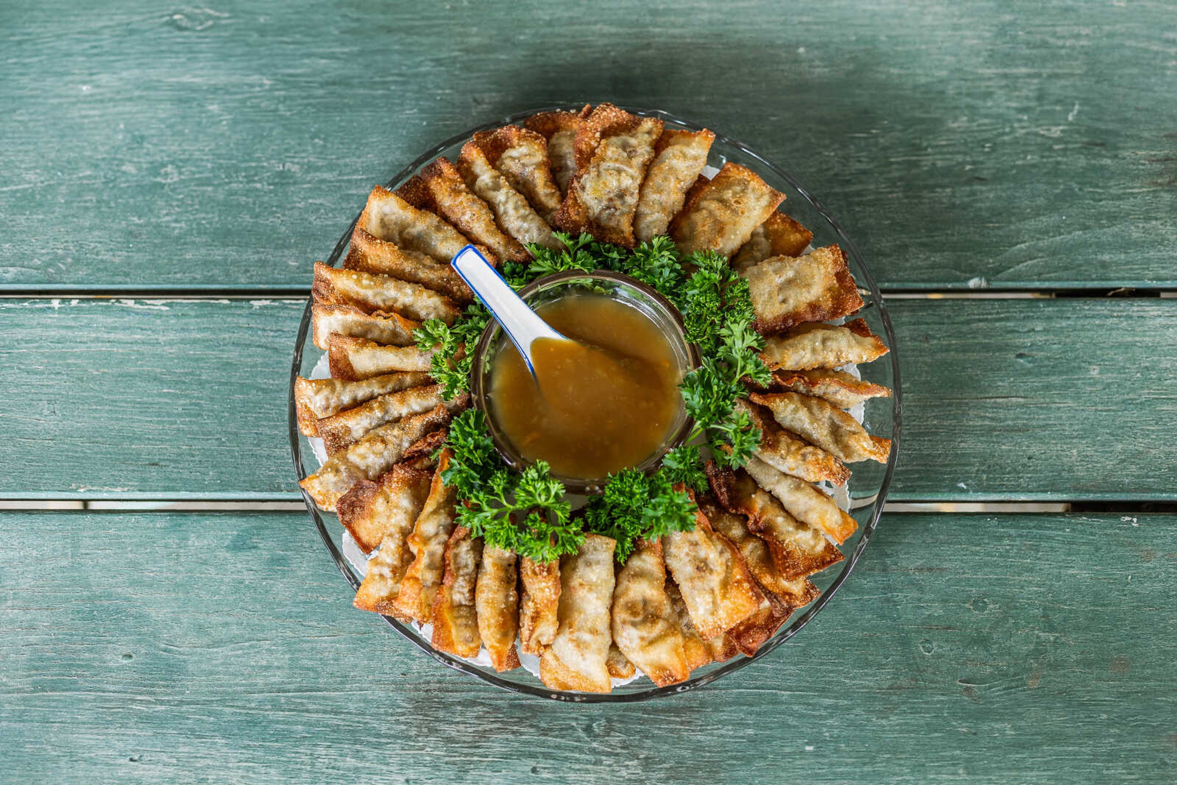 Egg rolls made by Kilja Israel sit on a table. Israel adapted the recipe to her own tastes because she couldn't find egg rolls in America that were like the ones in South Korea.