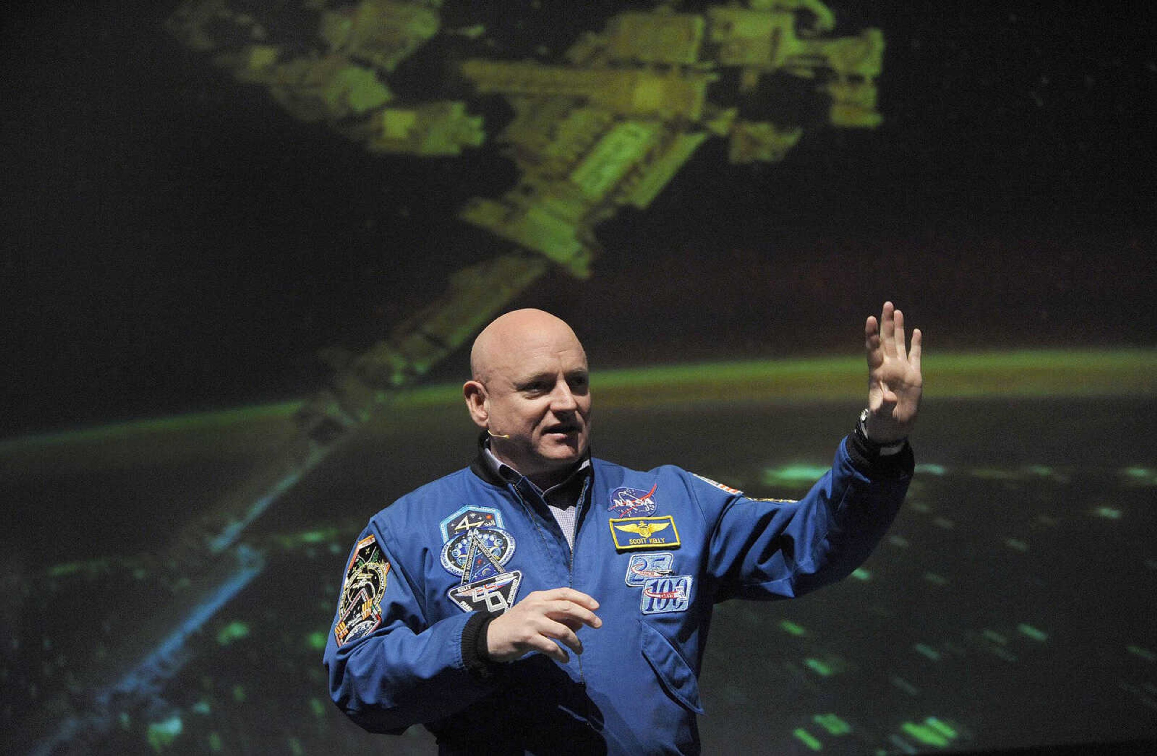 NASA astronaut Capt. Scott Kelly on Wednesday at the Show Me Center.