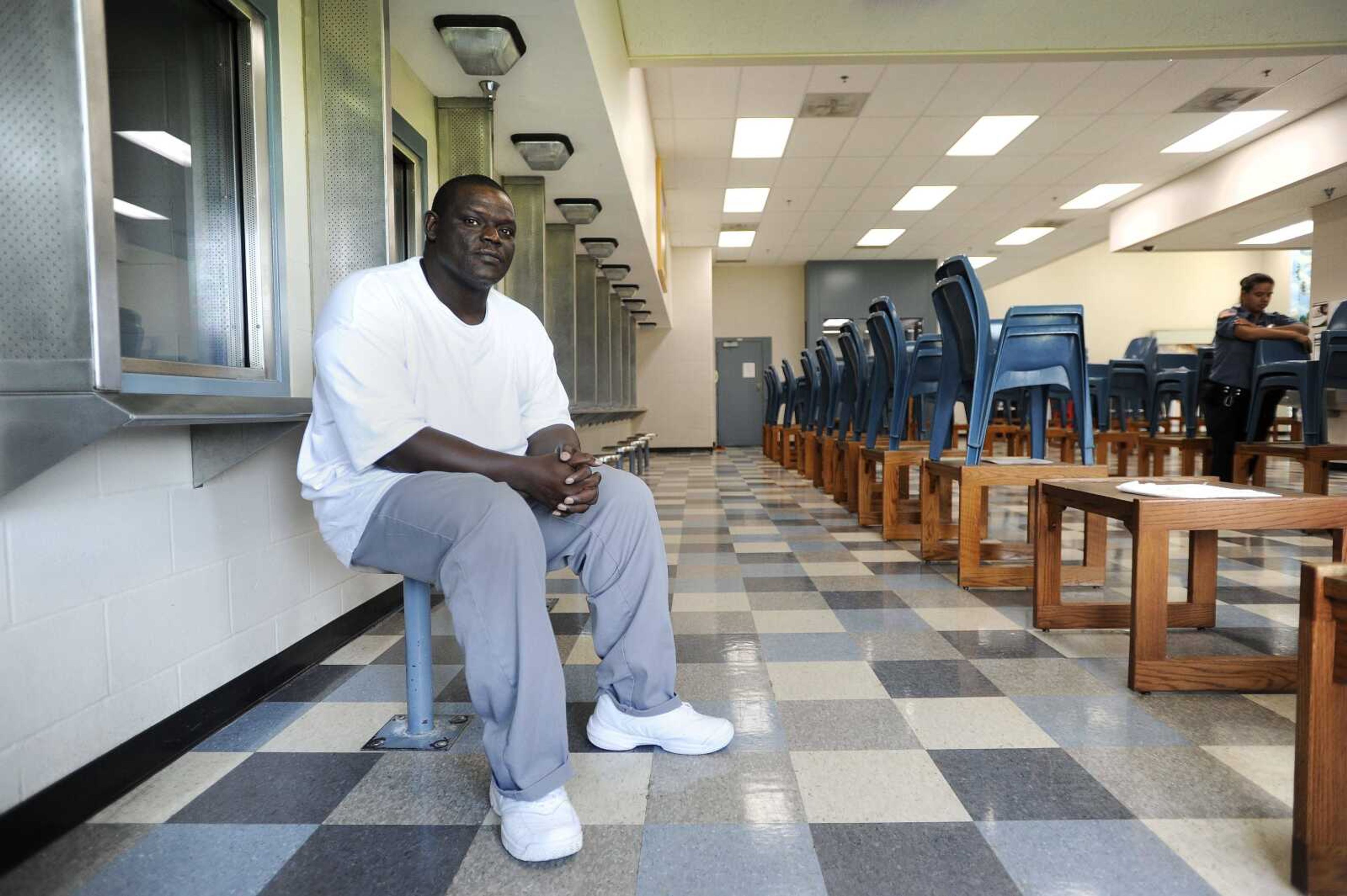 David Robinson poses for a portrait in the visiting area inside Jefferson City Correctional Center in September. 