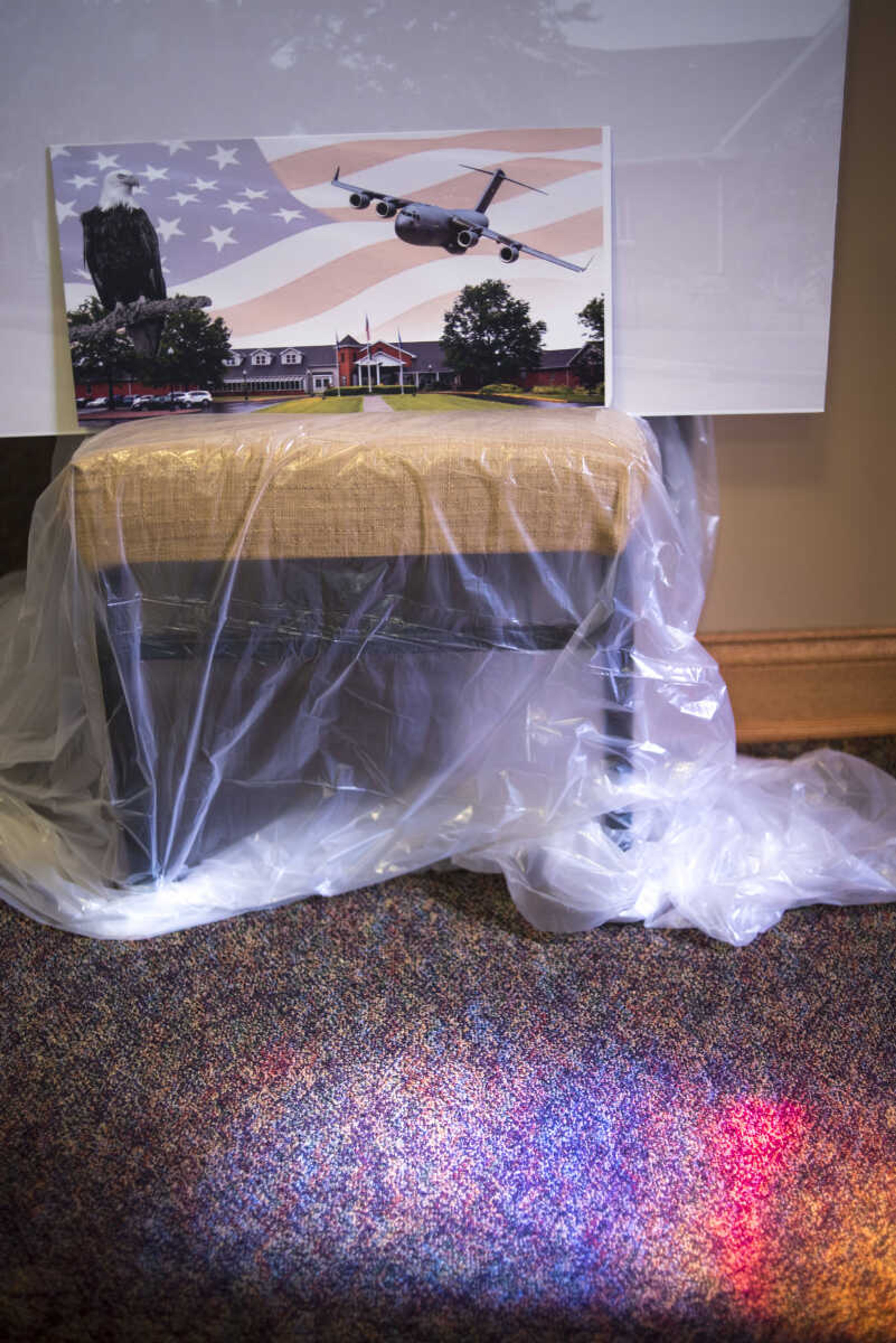 A smaller model of the larger canvas for Paint-For-A-Cause where the residents of the Missouri Veterans Home will be given the opportunity to paint first on the big image Friday, July 28, 2017 in Cape Girardeau. Aaron Horrell will then take the painting to the SEMO District Fair where people can also help paint to raise money for the home.