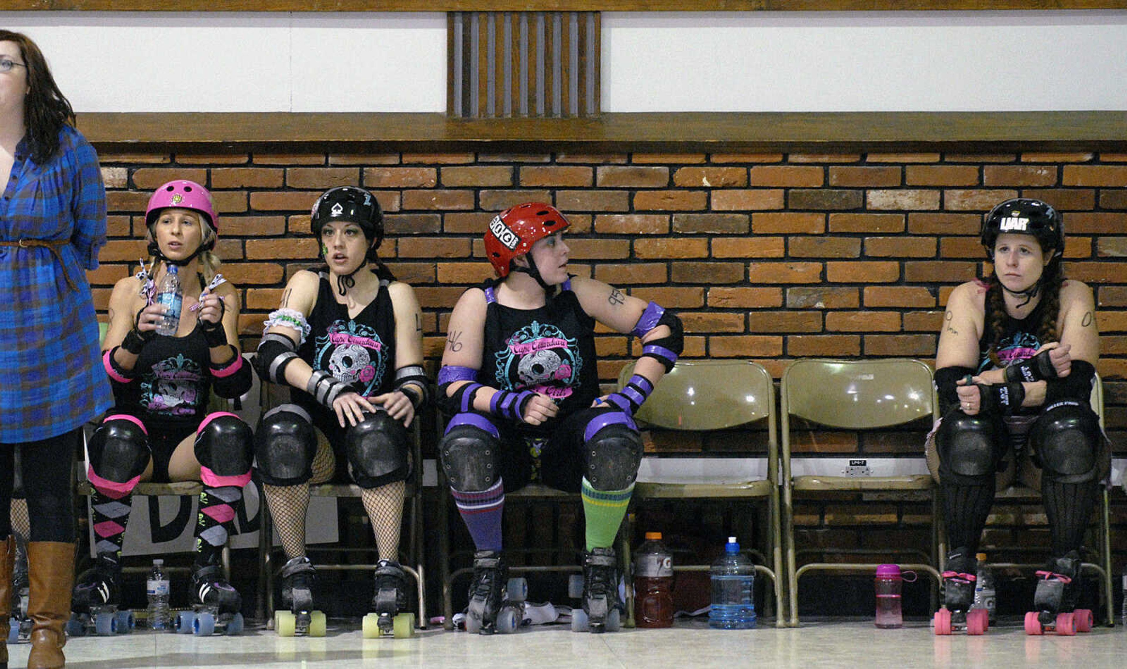 LAURA SIMON~lsimon@semissourian.com
The Cape Girardeau Roller Girls take on the Southern Illinois Roller Girls Saturday, February 26, 2011 during  Riot at the CG Corral at the A.C. Brase Arena Building in Cape Girardeau.