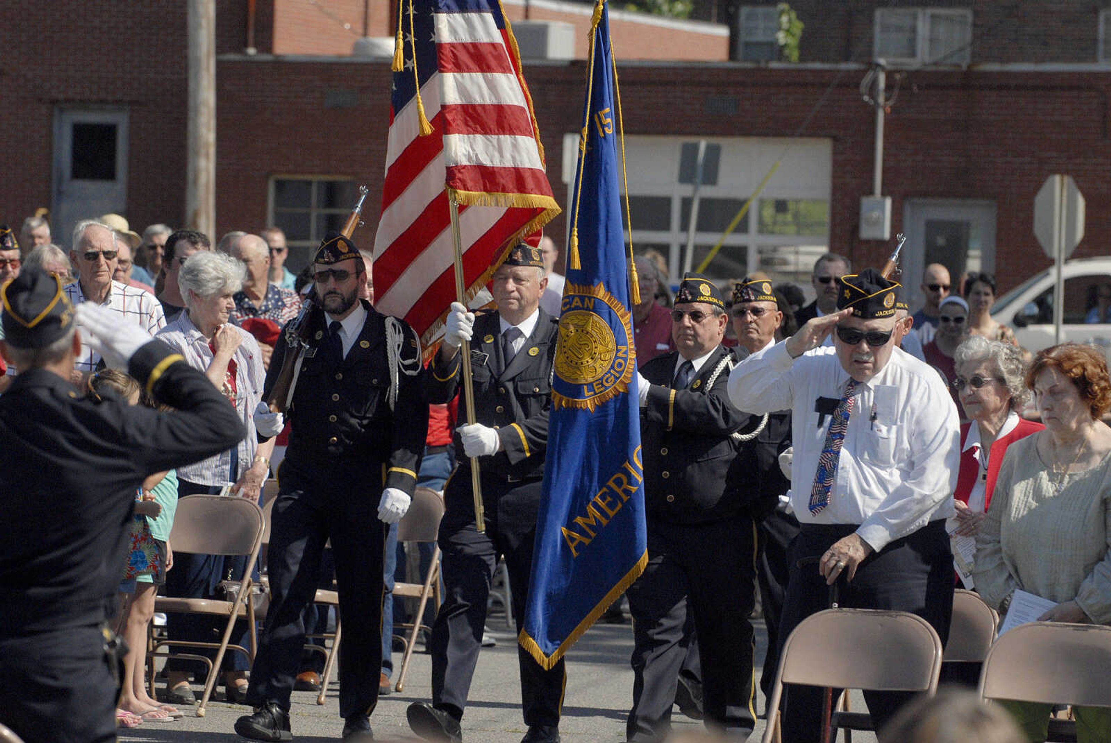 LAURA SIMON~lsimon@semissourian.com
The American Legion Honor Guard presentation of colors Monday, May 30, 2011 in Jackson.