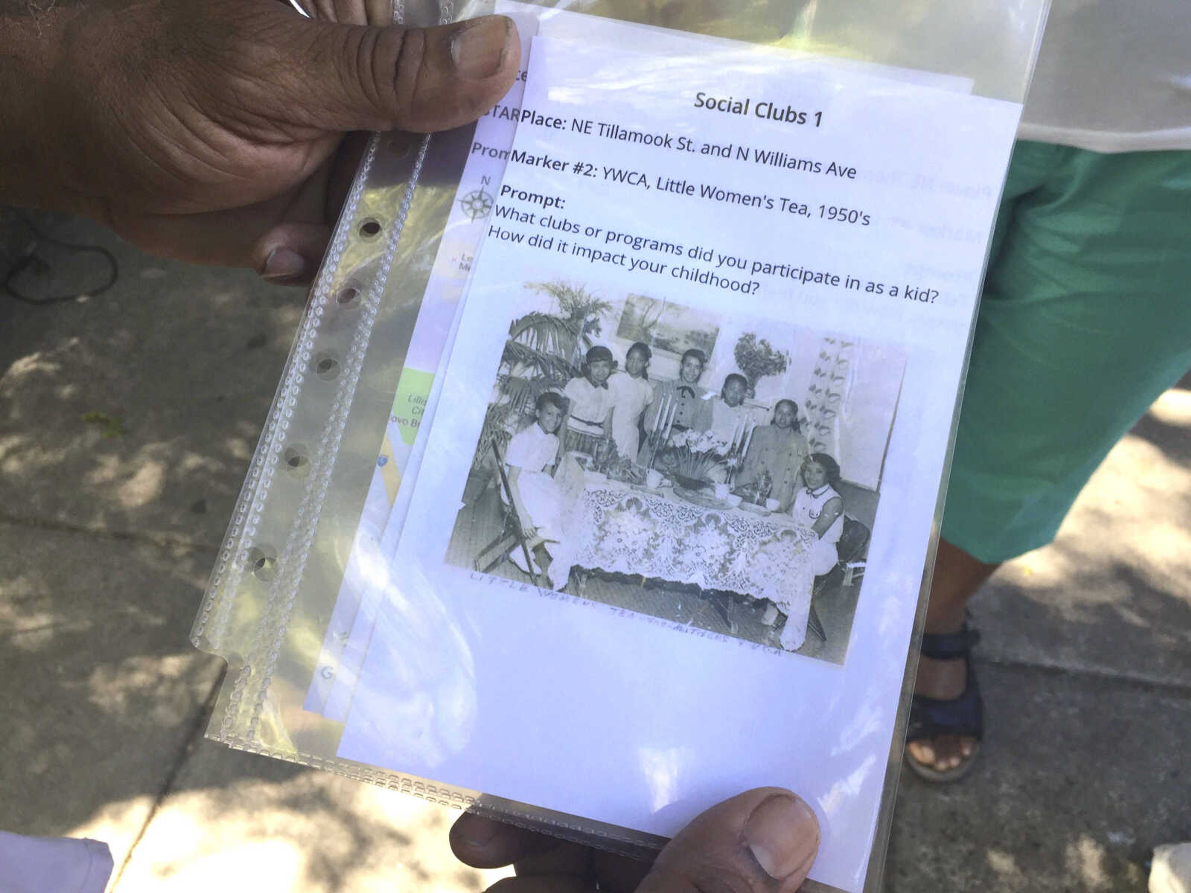 A community photo is shown July 6 in North Portland, Oregon. A study at Oregon Health & Science University uses old community photos as prompts to help test whether reminiscence can help African-American seniors stay sharp and slow early memory loss.