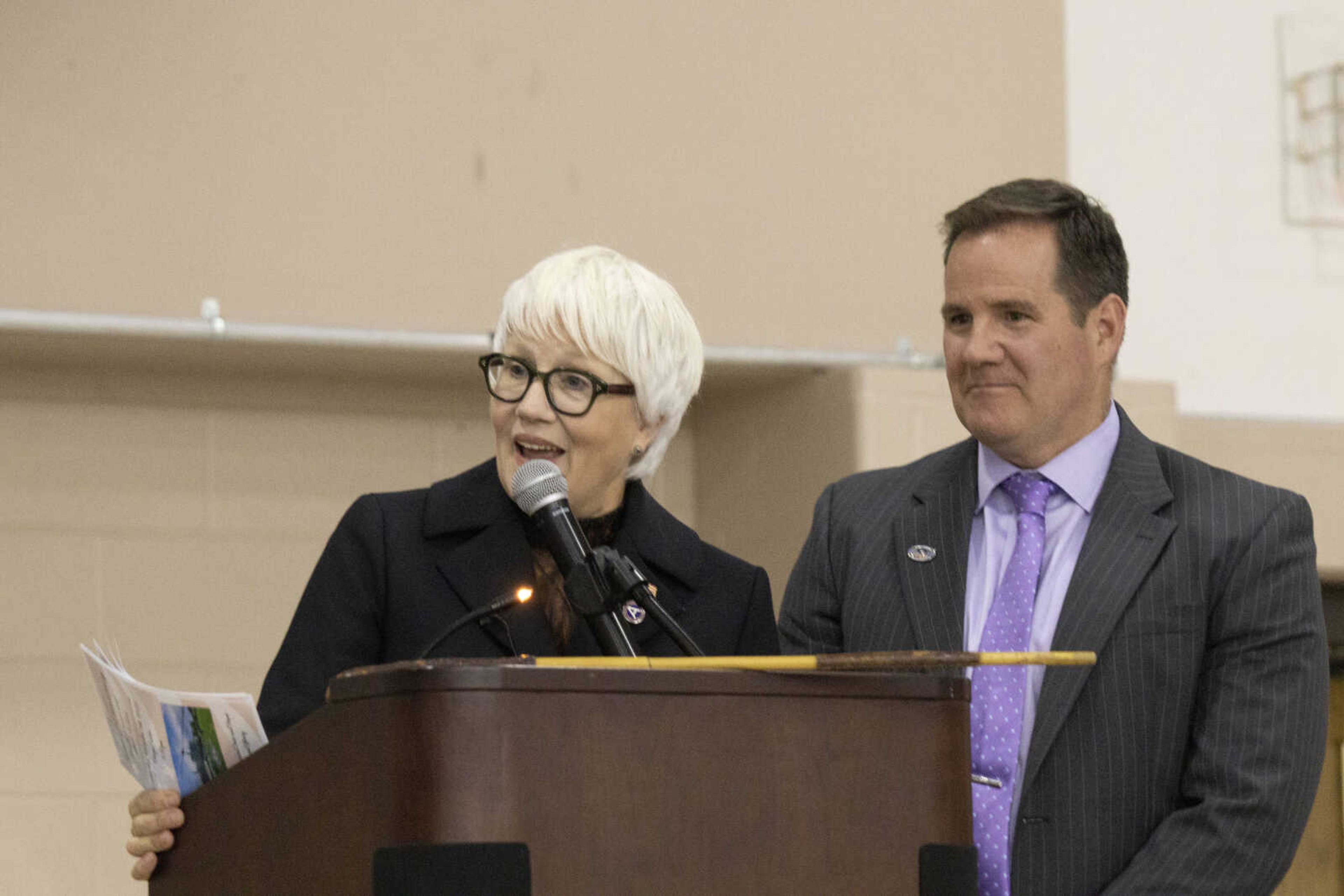 Granddaughter of George S. Patton, Helen Patton talks about her grand father and how important the Stars and Stripes publication is to her at the Spirit of Democracy dinner.