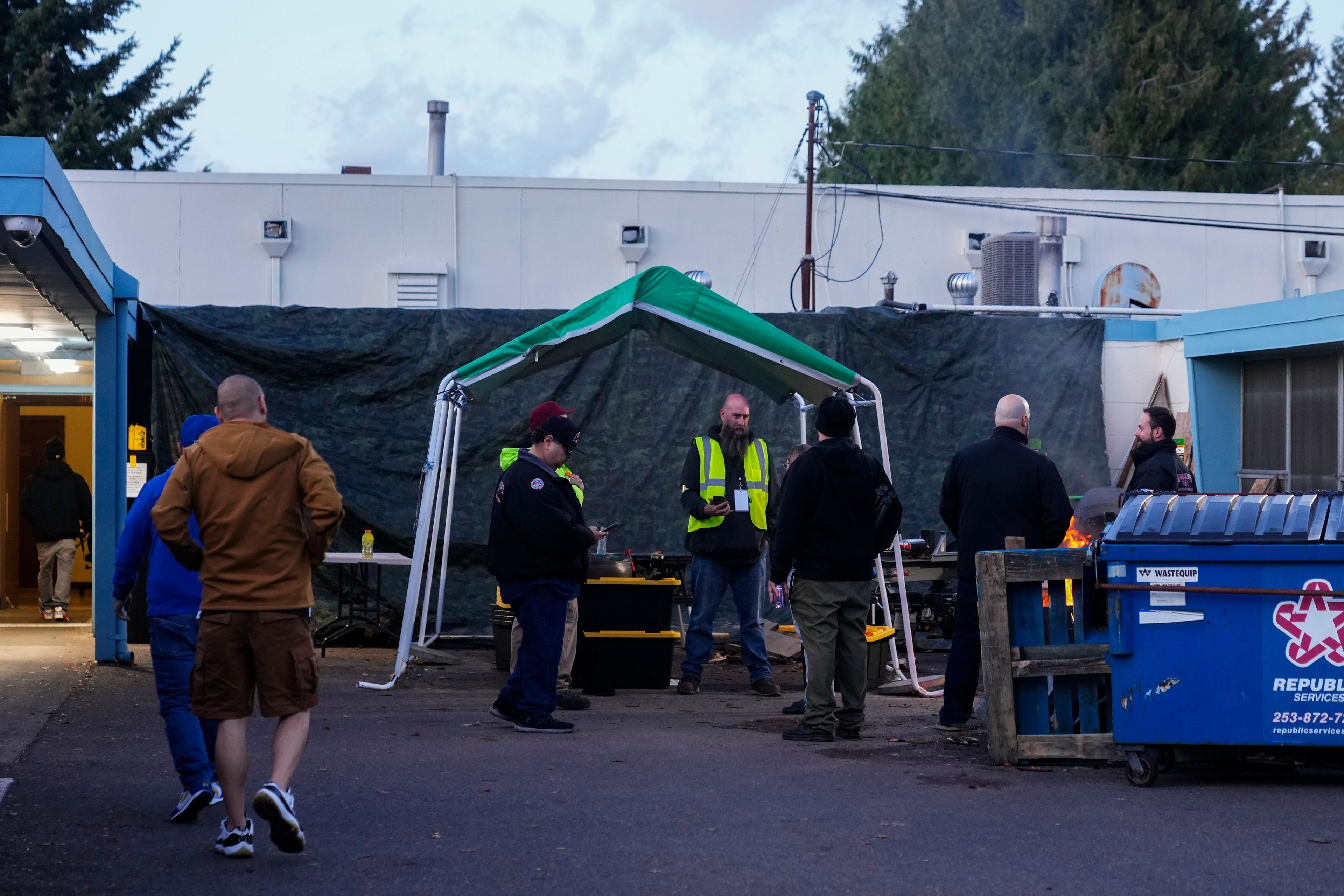 Boeing employees arrive to vote on a new contract offer from the company Monday, Nov. 4, 2024, at the Aerospace Machinists Union hall in Renton, Wash. (AP Photo/Lindsey Wasson)