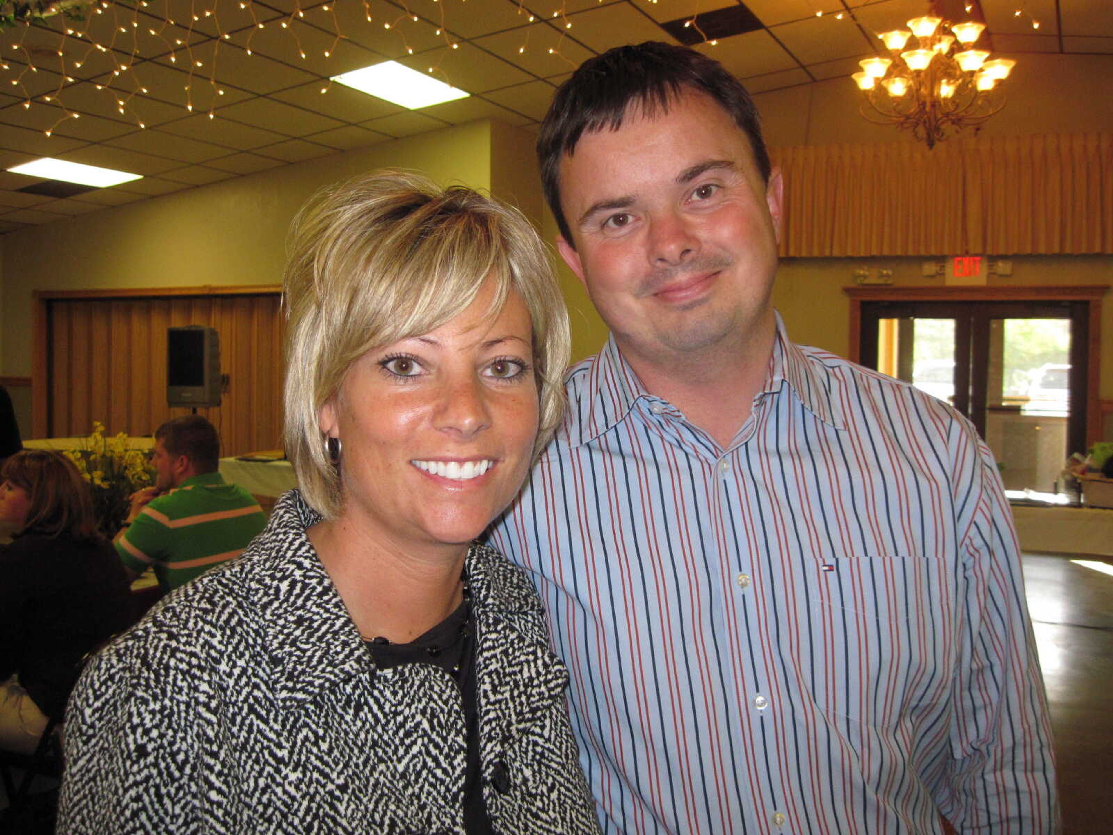 BRIAN BLACKWELL ~ bblackwell@semissourian.com 

Tyra Johnson and Bryan Johnson attended the Jackson Chamber of Commerce Educator of the Year Banquet at the Knights of Columbus Hall in Jackson on Thursday, April 8, 2010.