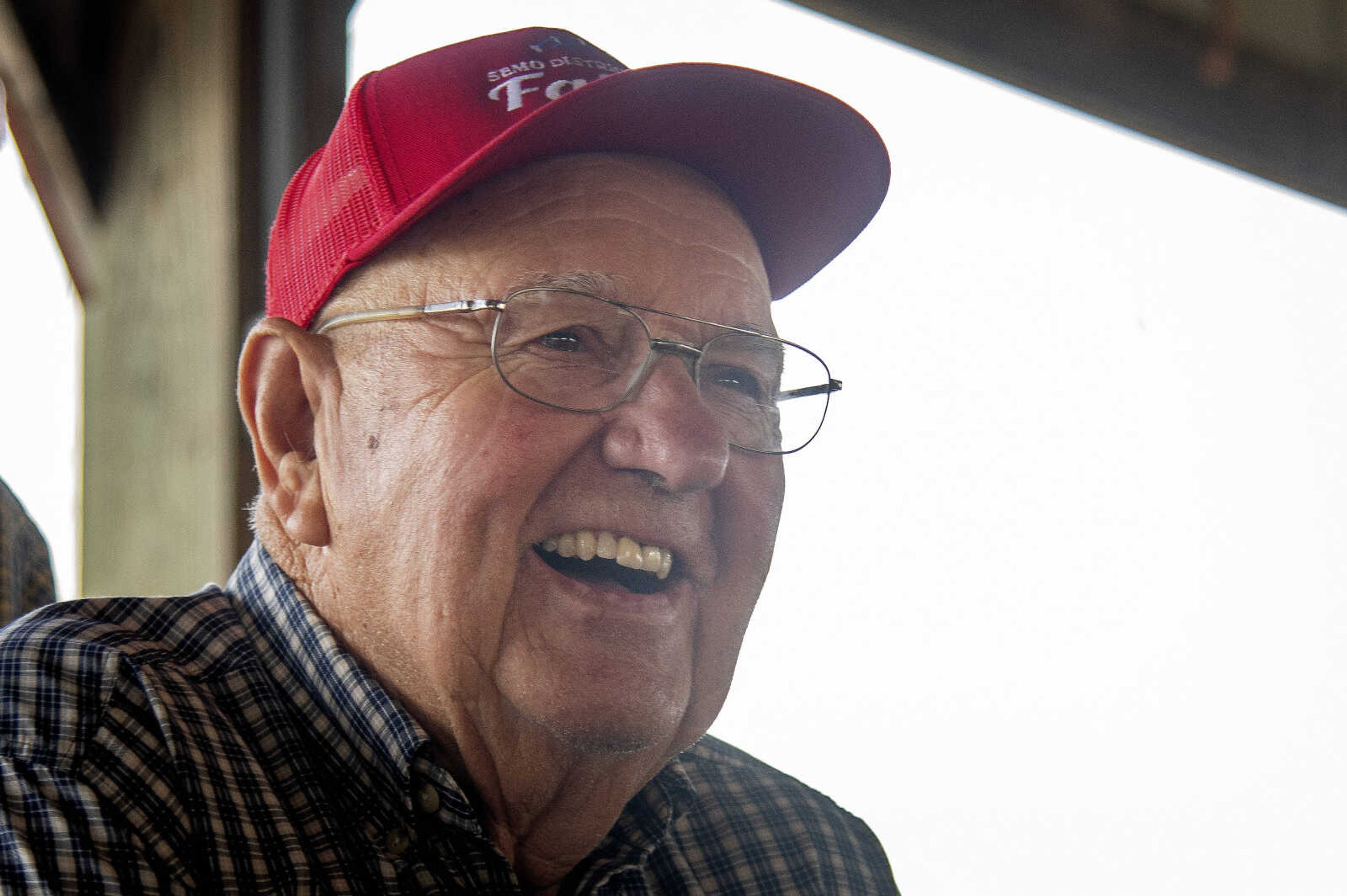 Joe Kirchdoerfer watches as family members show jersey cattle during the 2019 SEMO District Fair on Monday, Sept. 9, 2019, at Arena Park in Cape Girardeau.&nbsp;