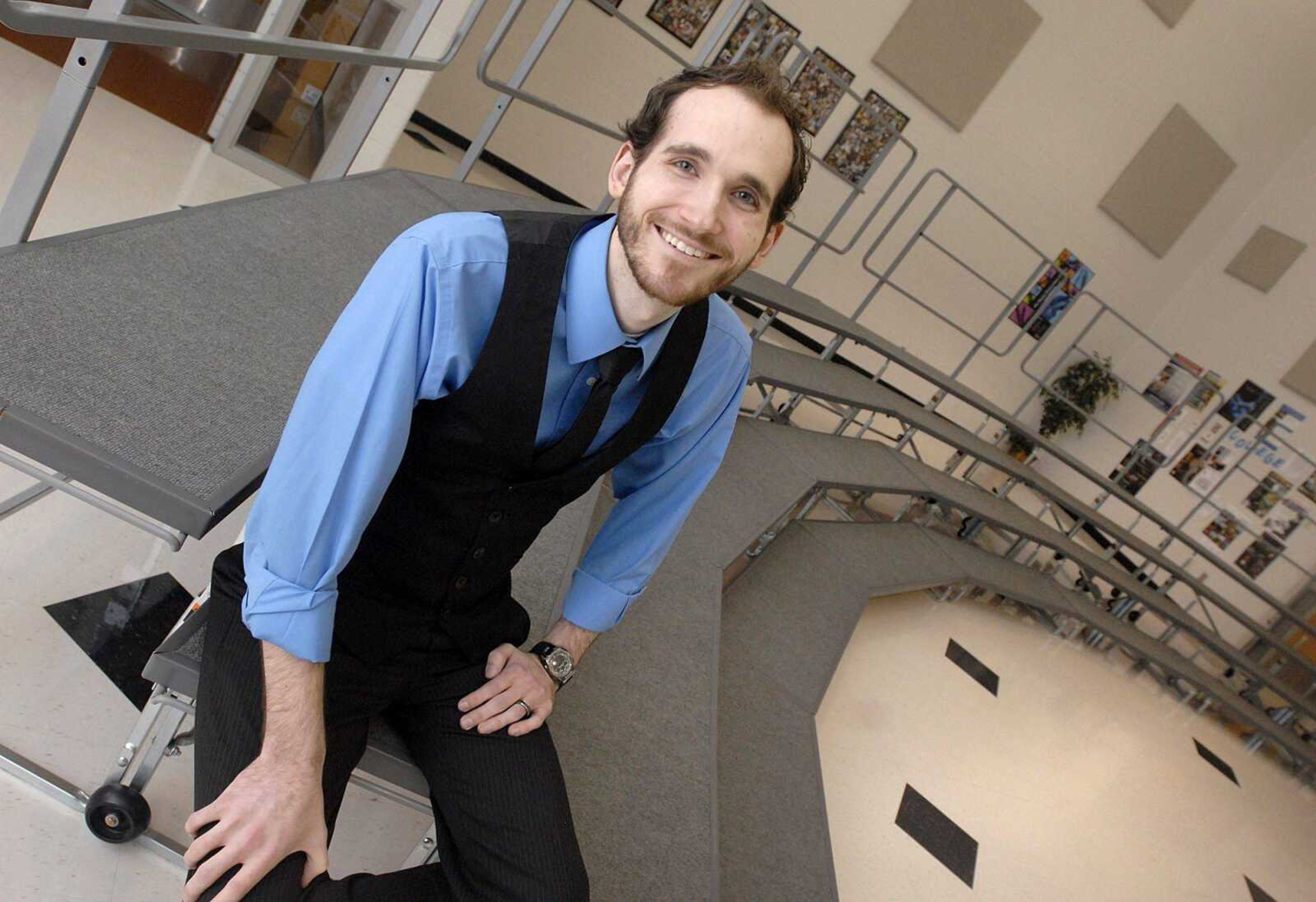 Jordan Cox inside the choir room Wednesday at Jackson High School. (Laura Simon)