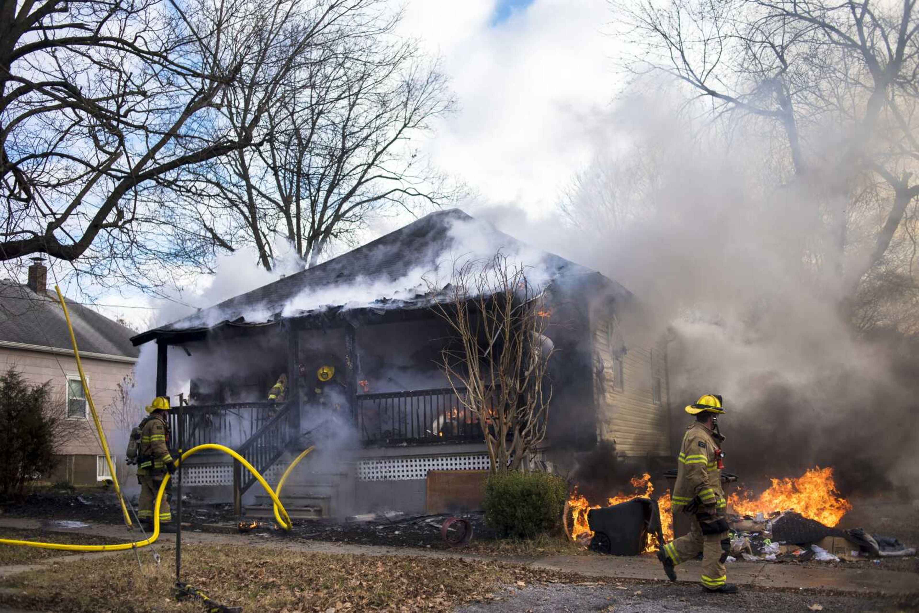 The Cape Girardeau Fire Department responds to a house fire on South Hanover Street Dec. 7, 2017, in Cape Girardeau.