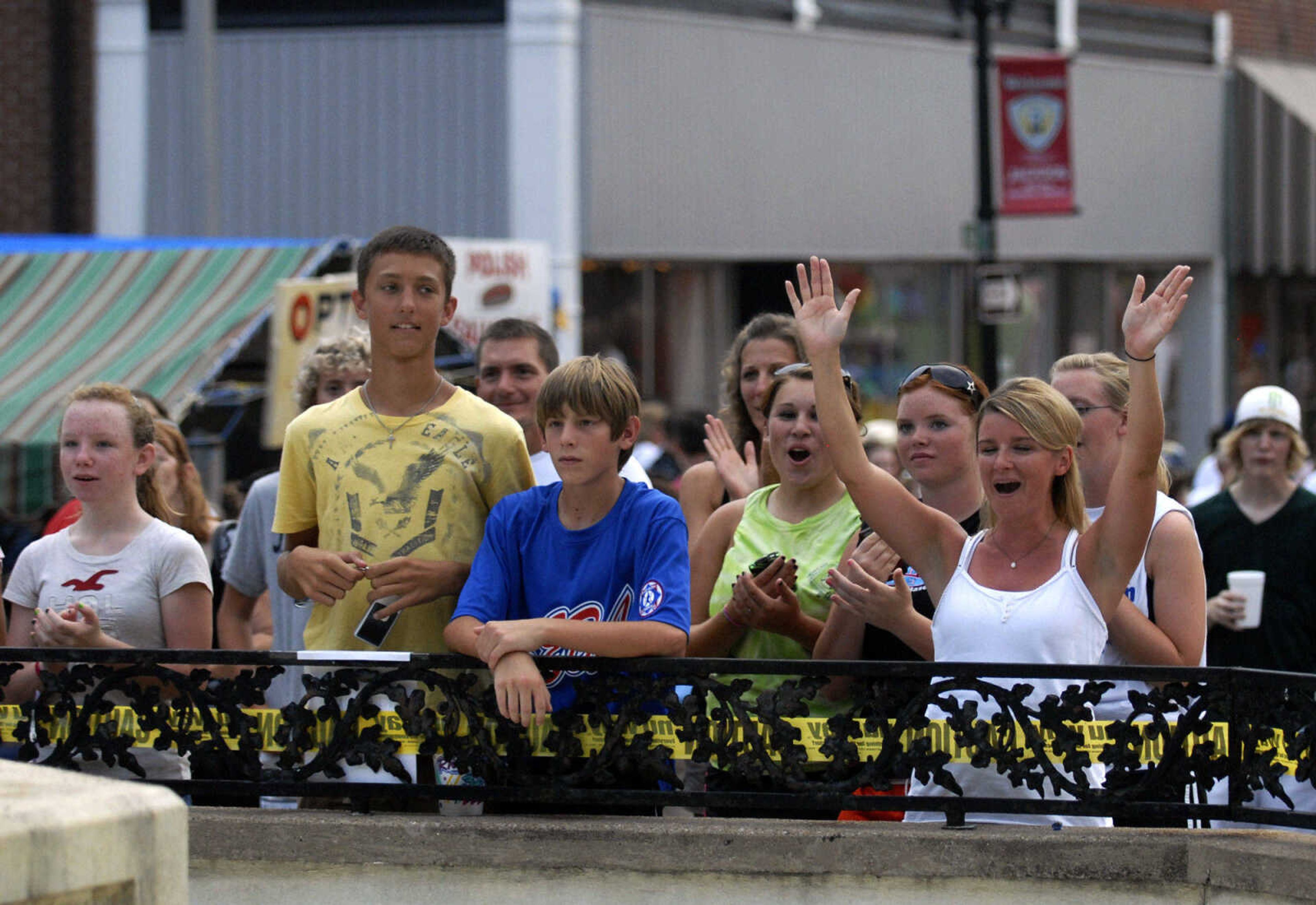 KRISTIN EBERTS ~ keberts@semissourian.com

The crowd cheers on performers during the preliminary round of the talent show at the 102nd Annual Homecomers Celebration in Jackson, Mo., on Thursday, July 29, 2010. Twenty-six acts participated in this year's contest. Thursday's top performers will advance to the finals on Friday.