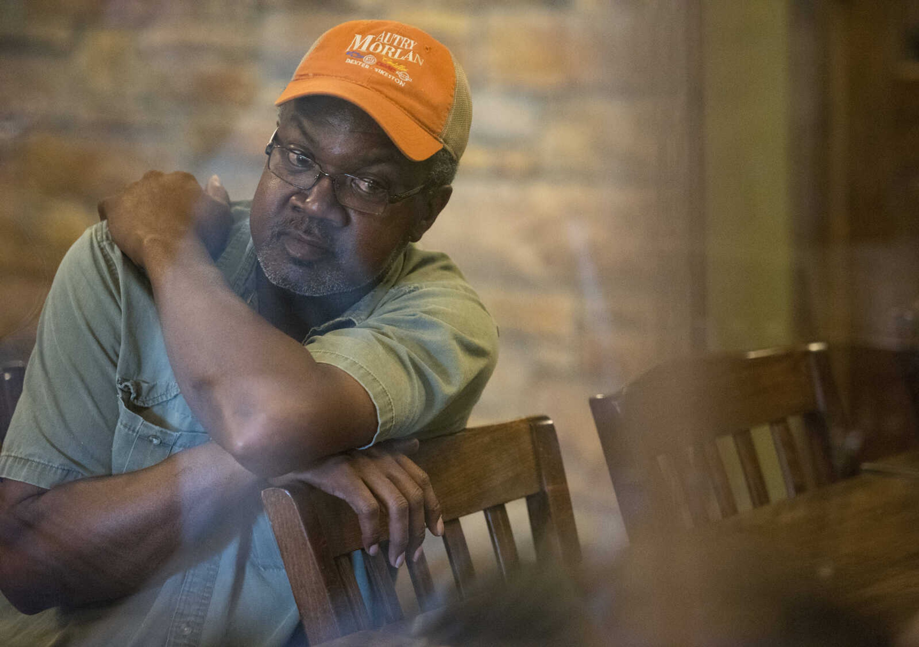 Lester Dunigan attends a community meeting on June 12, 2017 at Wally's in Charleston.