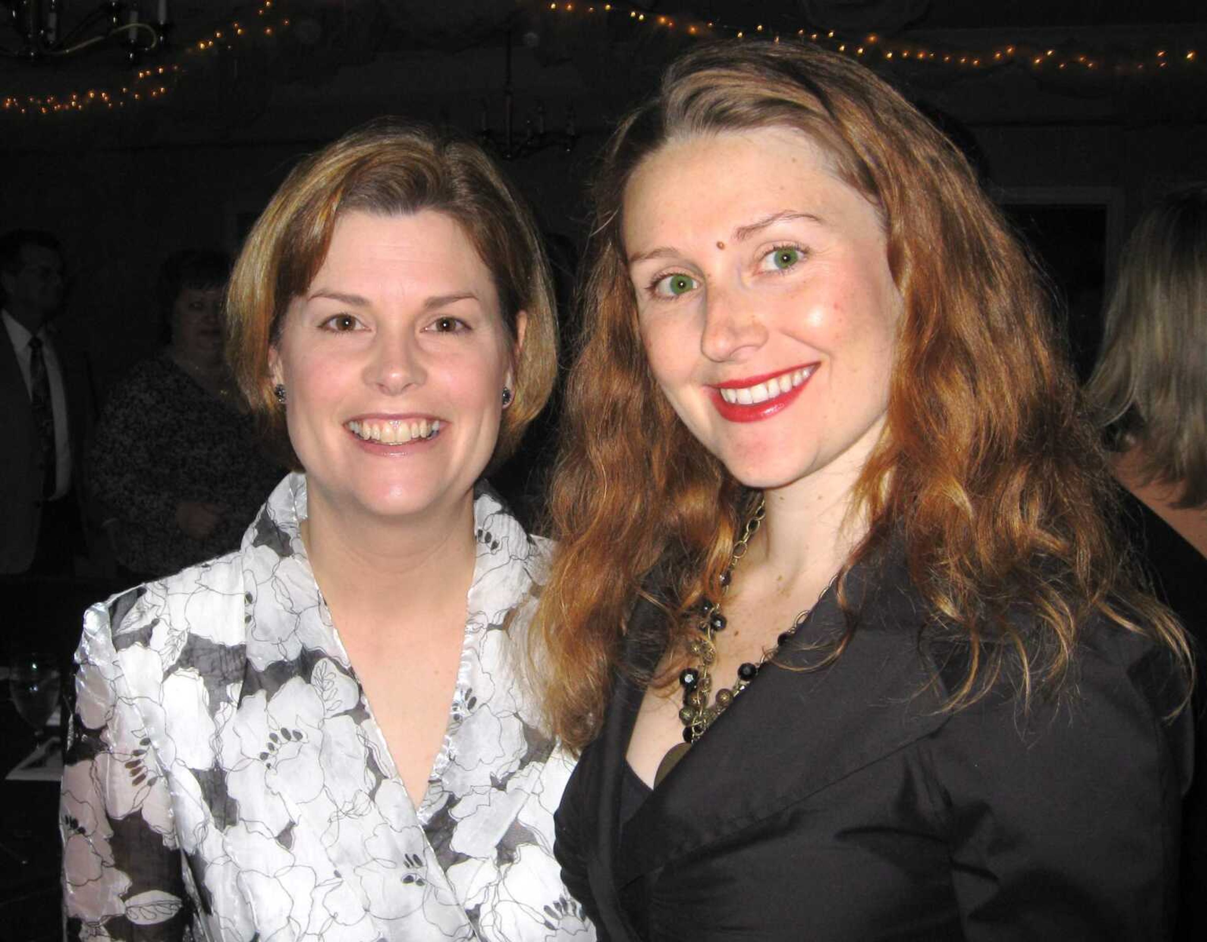 Wendy Diamond, left, and Victoria Rust pose at the Penguin Party.