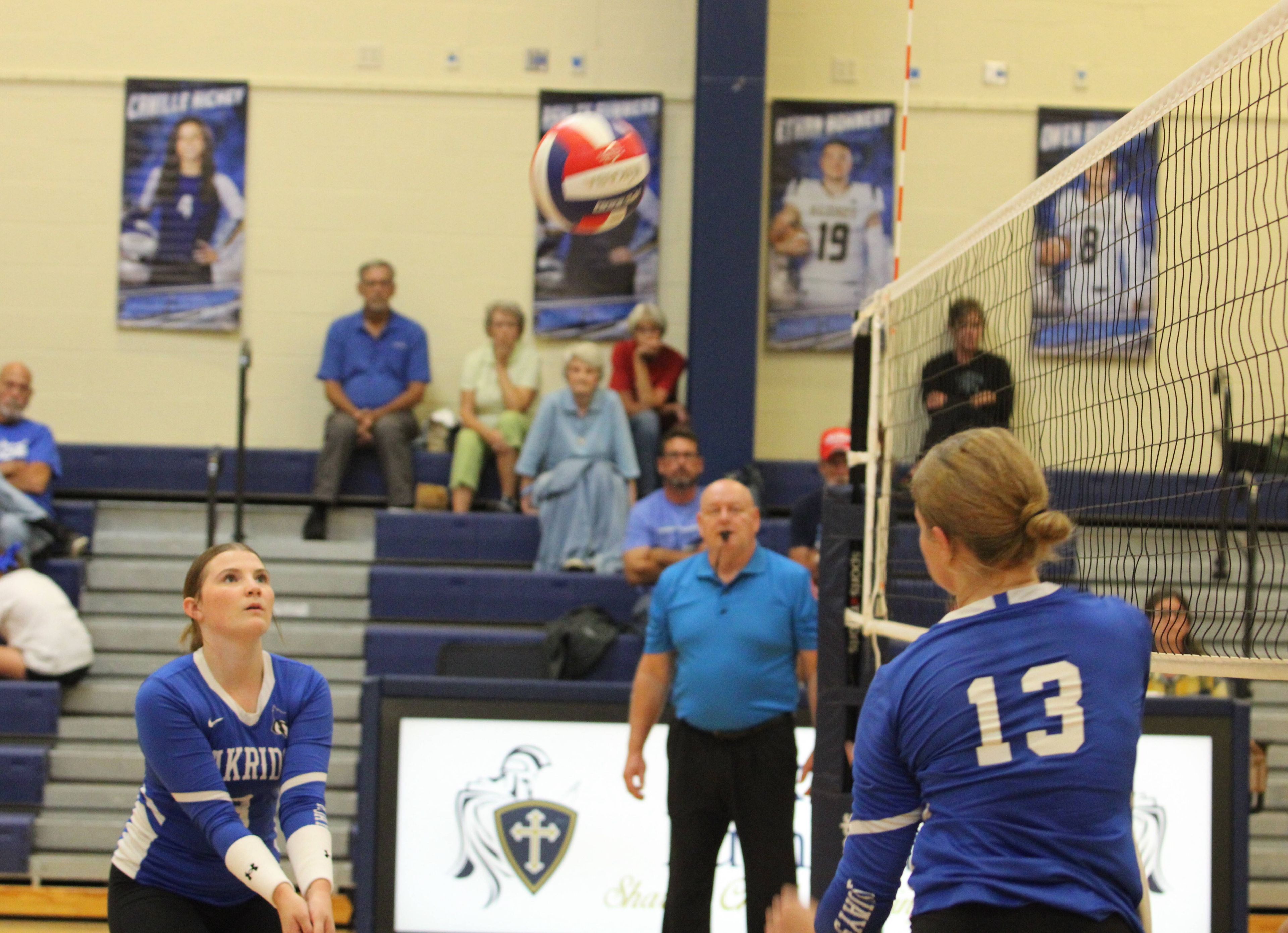 The Saxony Lutheran Crusaders girls volleyball team defeated the Oak Ridge Blue Jays three sets to one on Monday at Saxony Lutheran High School.
Despite being a Class 1 school playing against a Class 3 school the Blue Jays made things close with scores of 25-13, 25-20, 17-25 and 25-12.
Saxony came out strong in the first set and took a 6-3 lead before Oak Ridge used a timeout. After talking things over the Blue Jays made a small run but Saxony was able to stifle it to take set one.
Oak Ridge kept the second set close only trailing by four most of the way before ending on the wrong side of a five-point game. 
Set three was when the Blue Jays struck, at one point leading 21-12 before taking the win. Unfortunately for Oak Ridge, the result fired up the Crusaders who won set four in dominating fashion.
Saxony head coach Stephanie Brown said her team performed well despite not practicing for three days.
“We had a three-day break where we couldn't do anything because we had a water main break here so we couldn't do anything Friday, Saturday or Sunday. We didn’t touch a ball for three days, which I don't like, but we didn't have a choice,” Brown said. “For them to come out and show resilience, especially after dropping that third set and then coming back in the fourth set strong. It showed that they have a little bit of fight in them and that they're ready to win.”
The Oak Ridge offense was led by Reagan Howe and Kaelyn Decker with 12 kills each along with Kenadie Ward adding 28 assists. On defense, Kinsley Bogenpohl led the Blue Jays with 16 digs.
Saxony Lutheran will host Ste. Genevieve on Tuesday at 7:30 p.m. while Oak Ridge will play in the Mississippi Valley Conference Tournament on Saturday.
